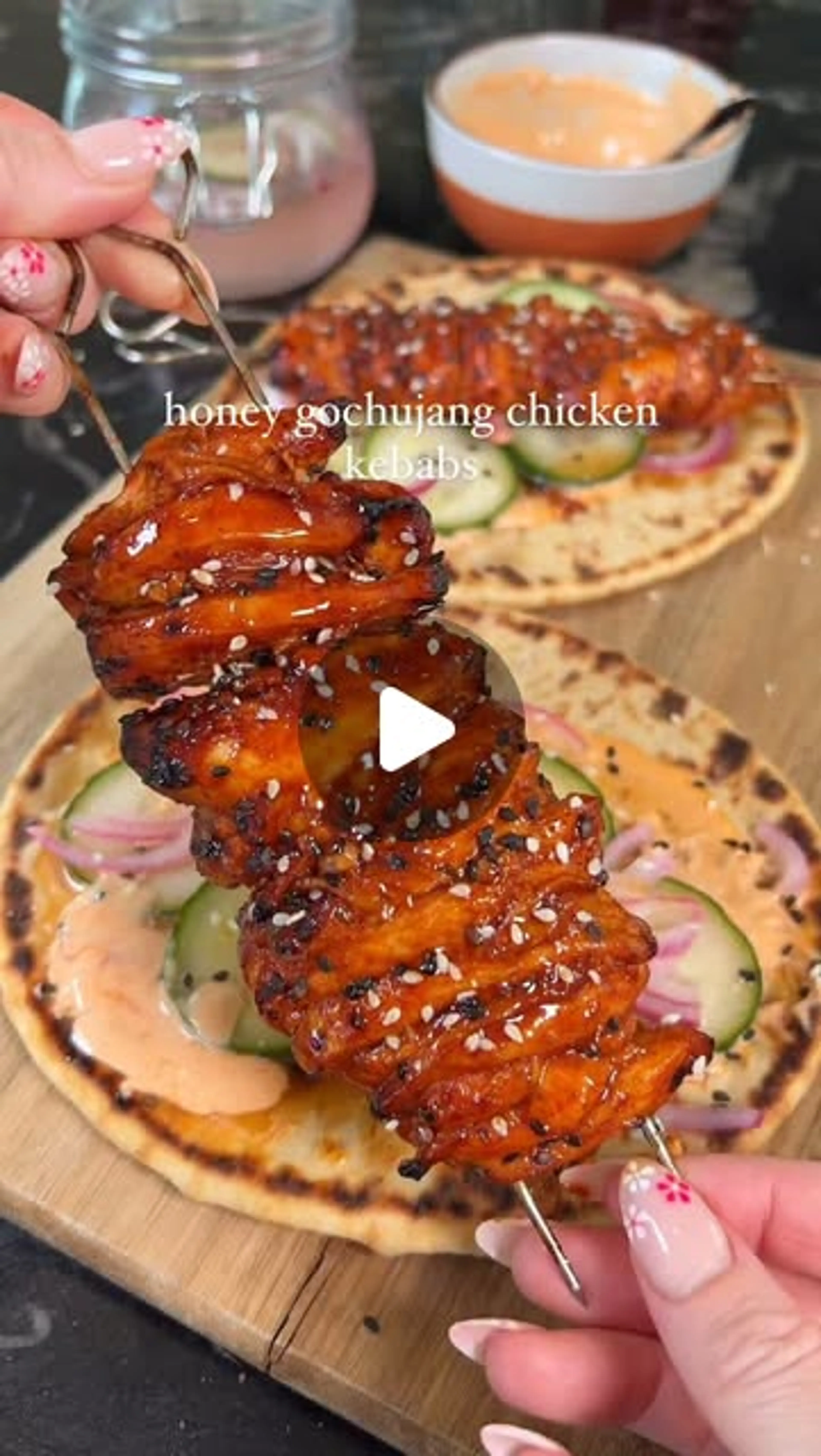 Honey Gochujang Chicken Kebabs