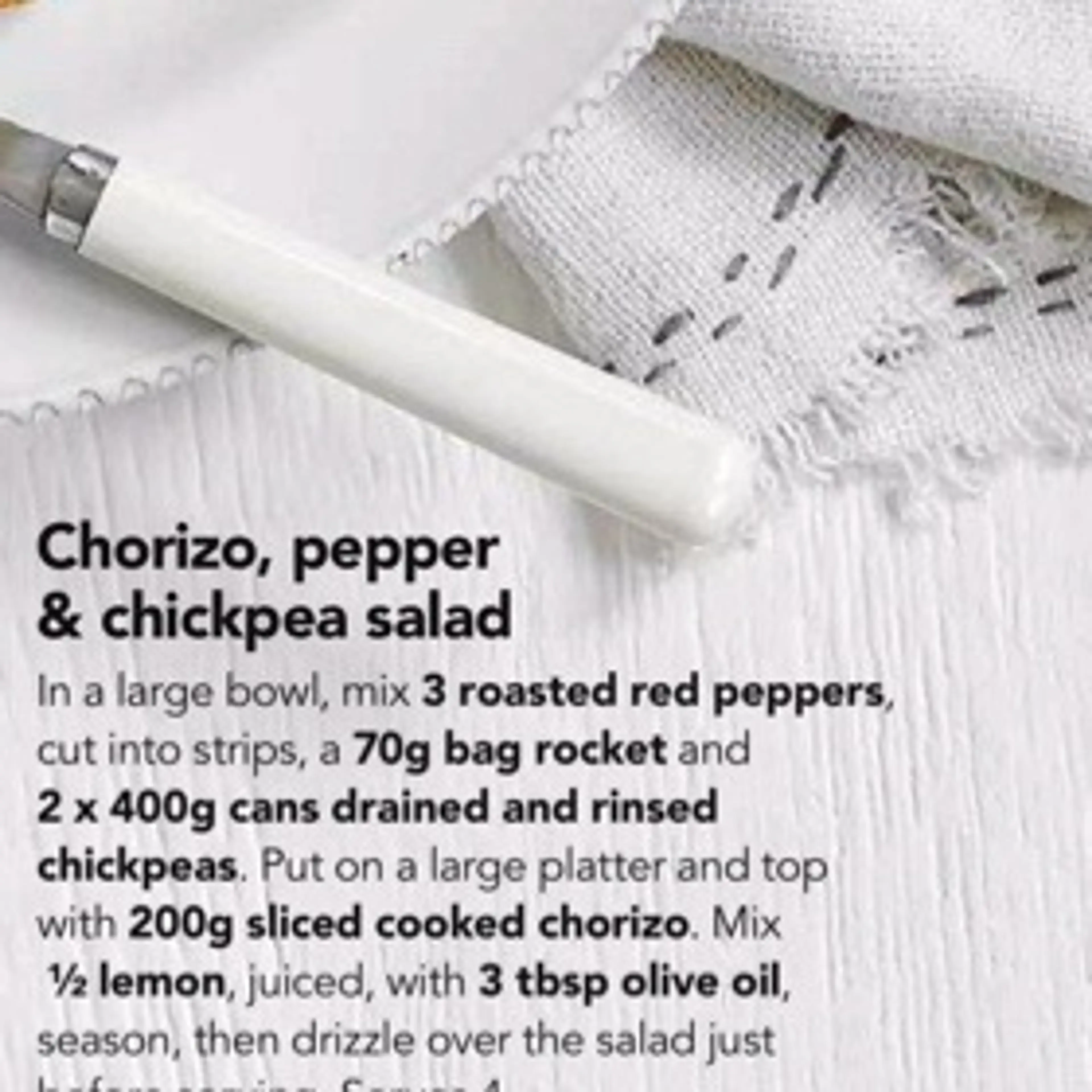 Chorizo, pepper & chickpea salad