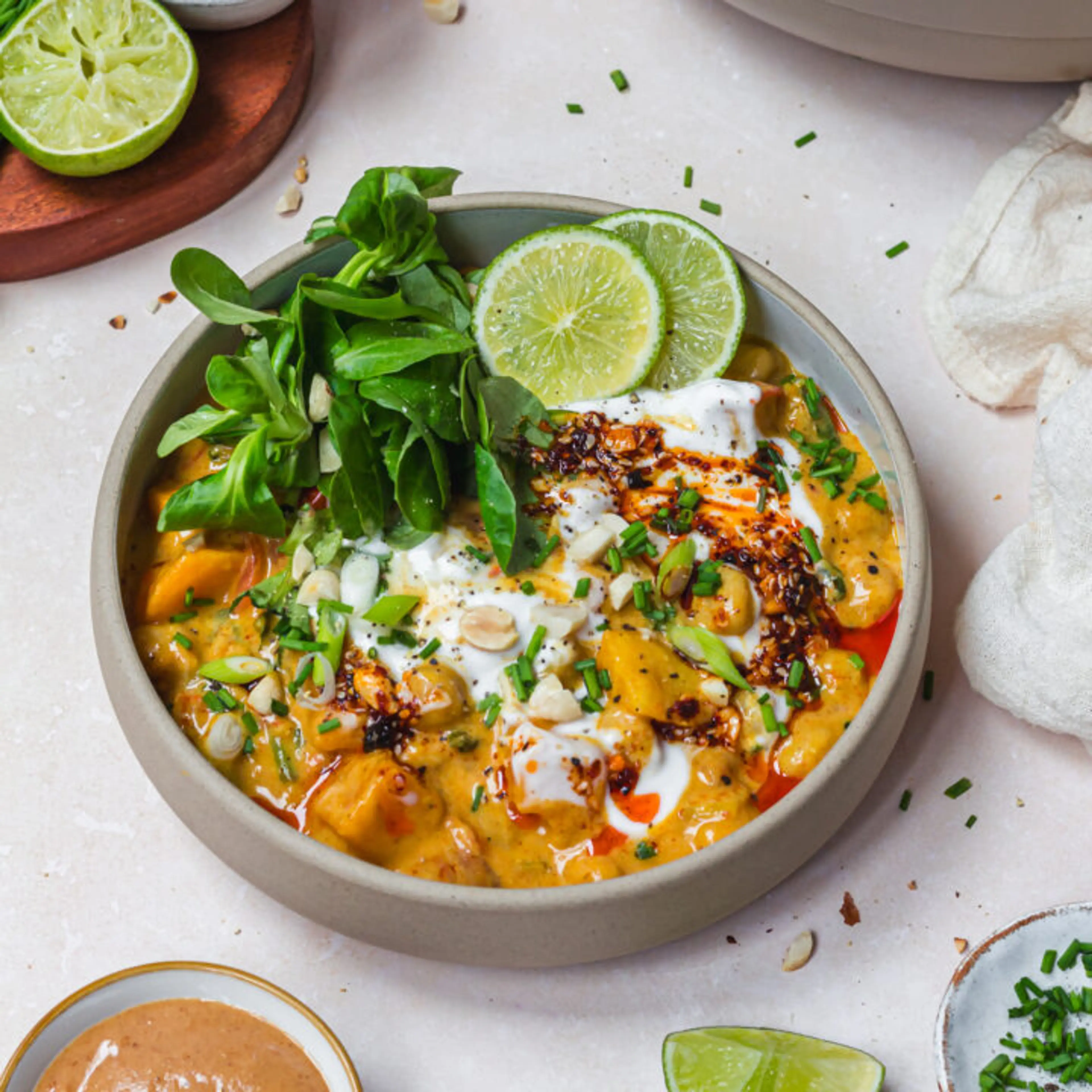 Squash Chickpea and Peanut Butter Curry (Vegan High-Protein)