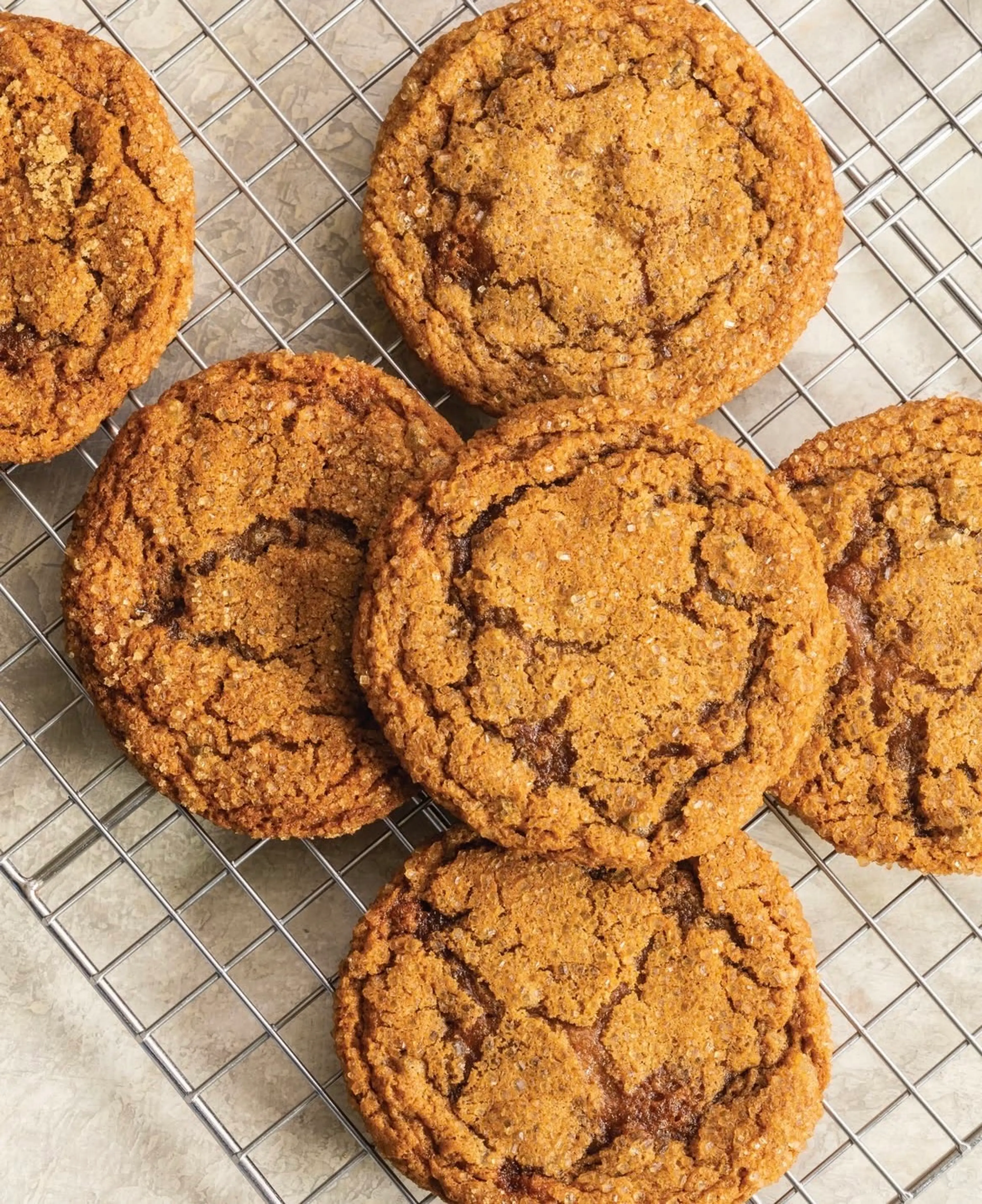Chewy Triple Ginger Cookies with Caramelized Sugar