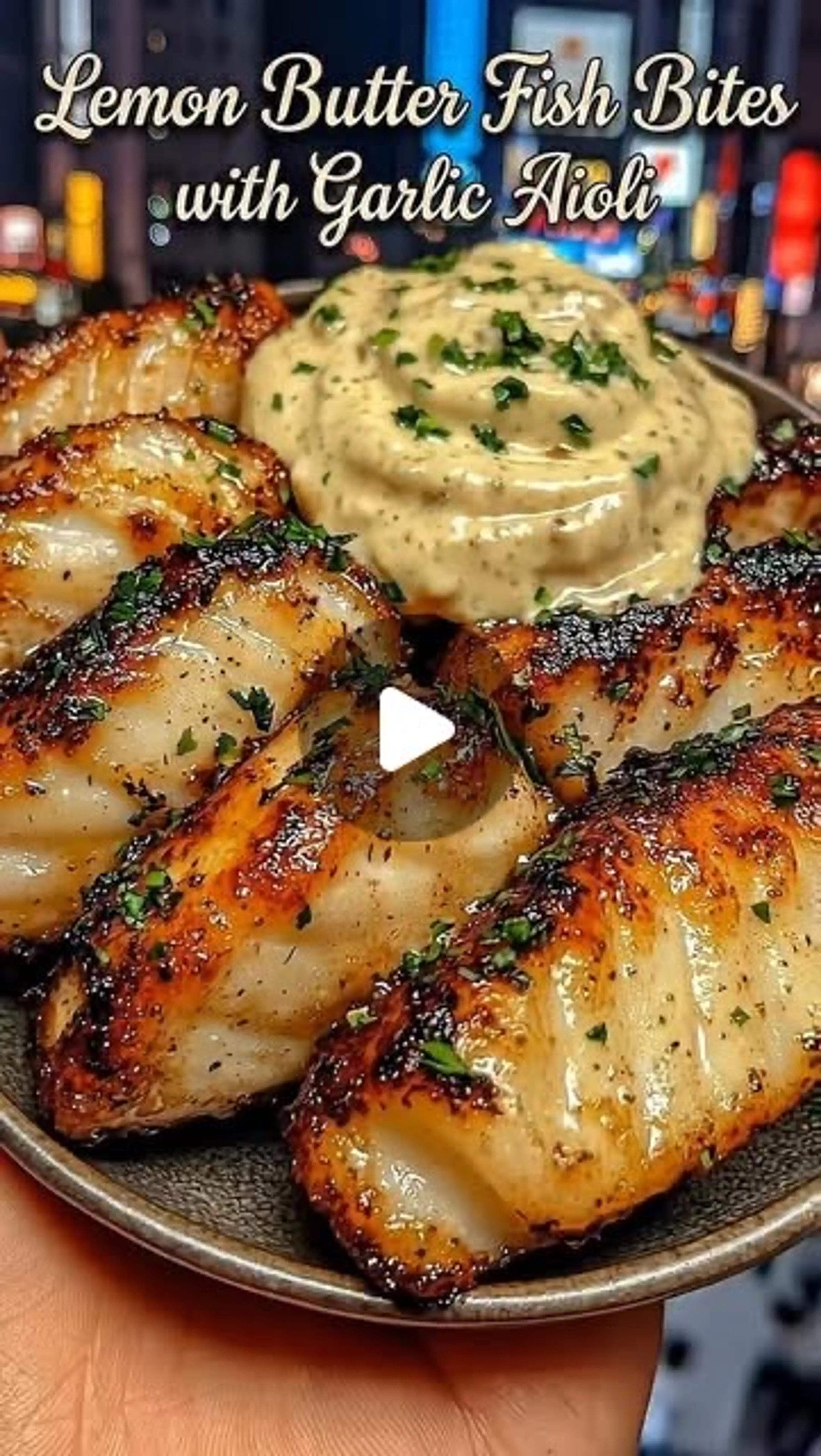 Lemon Butter Fish Bites with Garlic Aioli