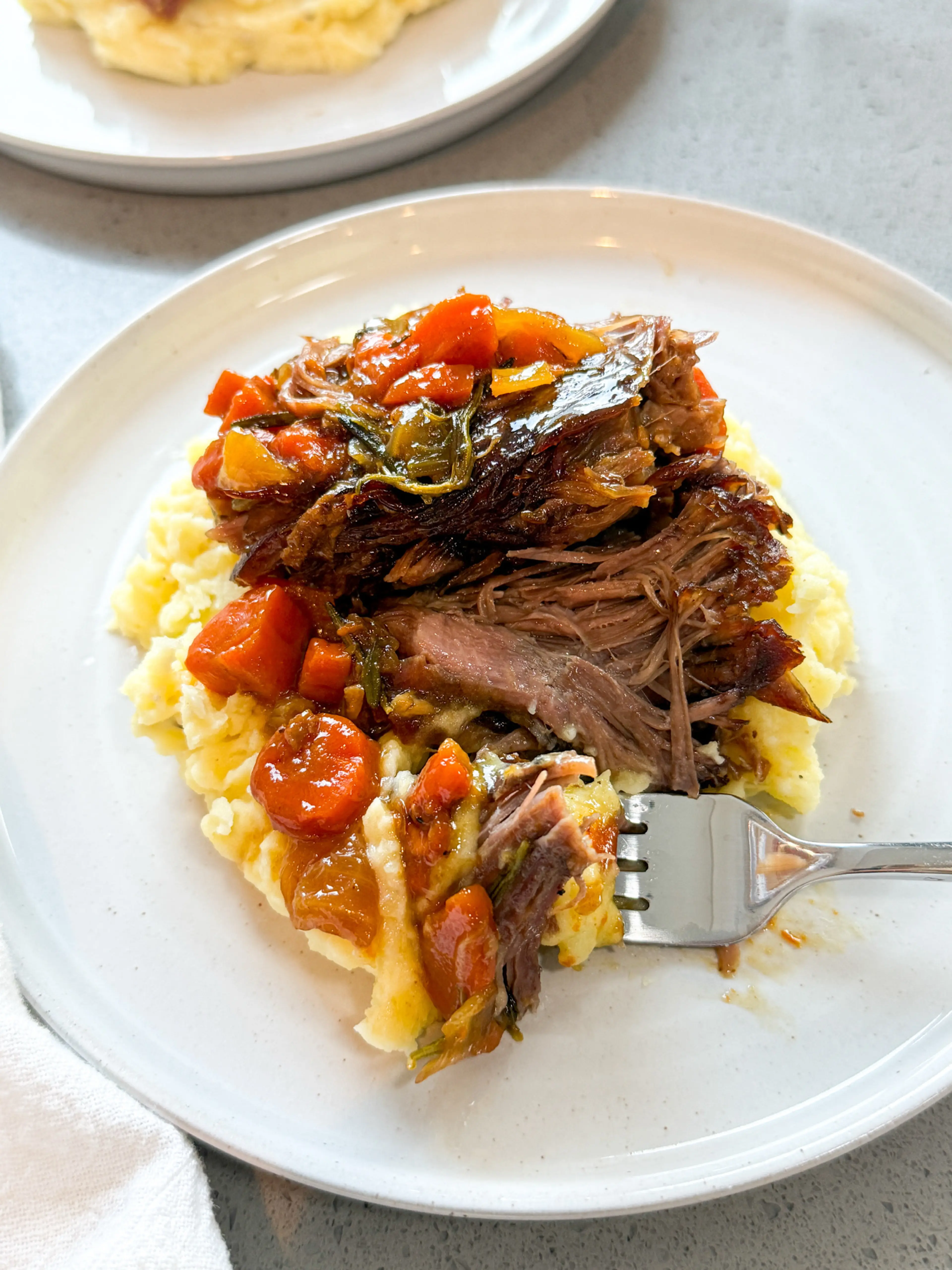 Maple Balsamic Pot Roast with Brown Butter Mashed Potatoes