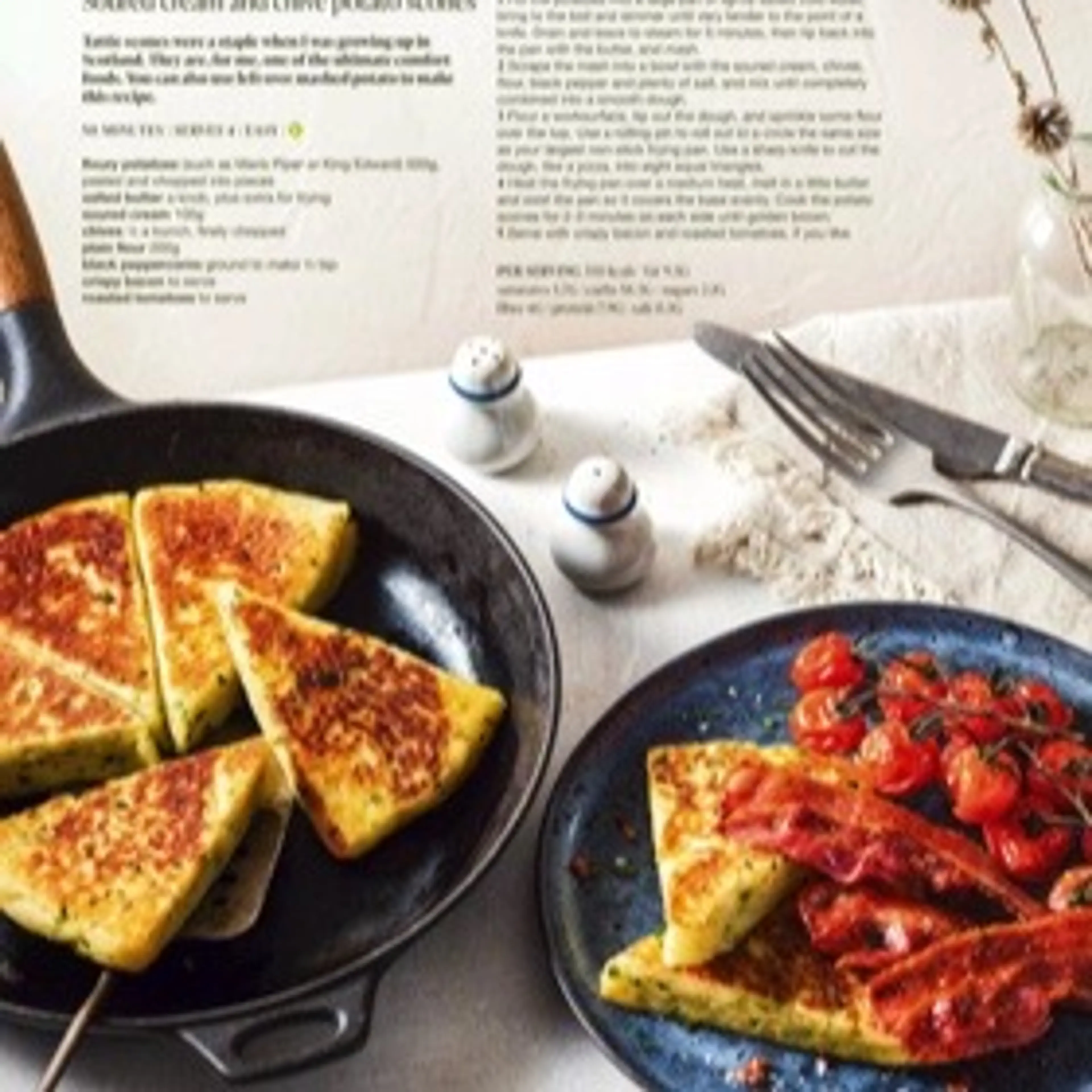 Soured cream and chive potato scones