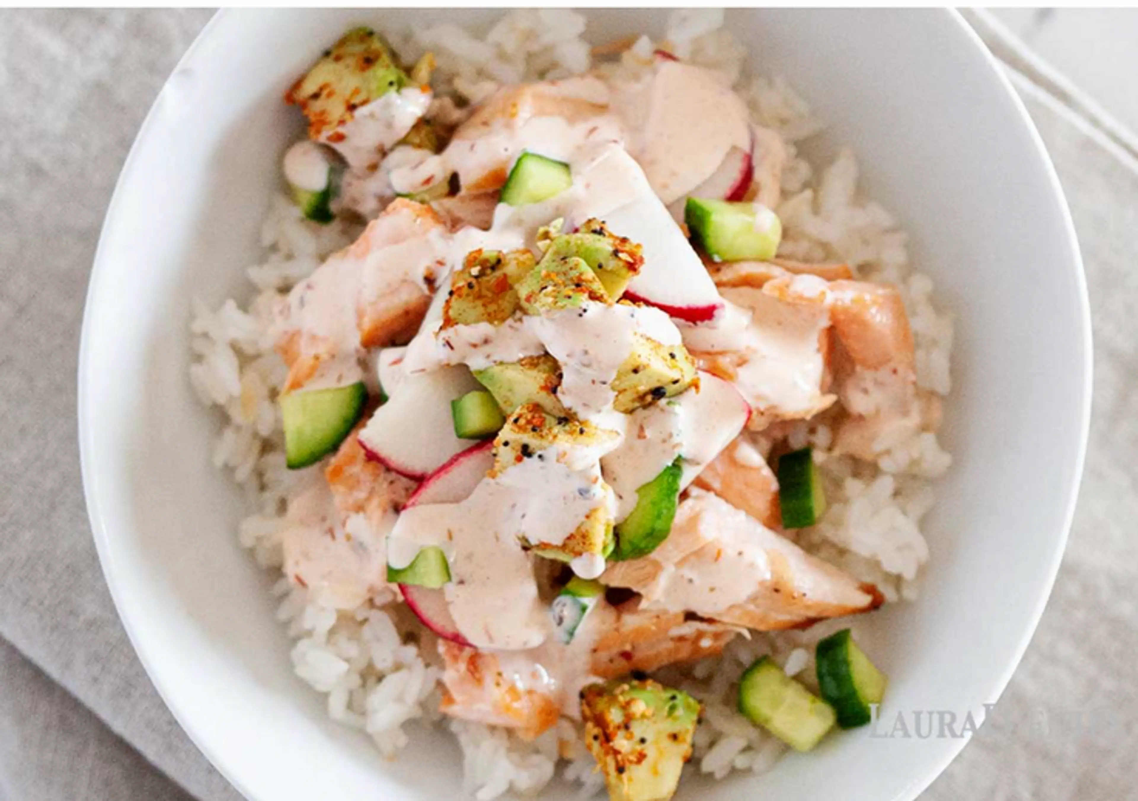 Salmon Avocado Bowls with Spicy Mayo