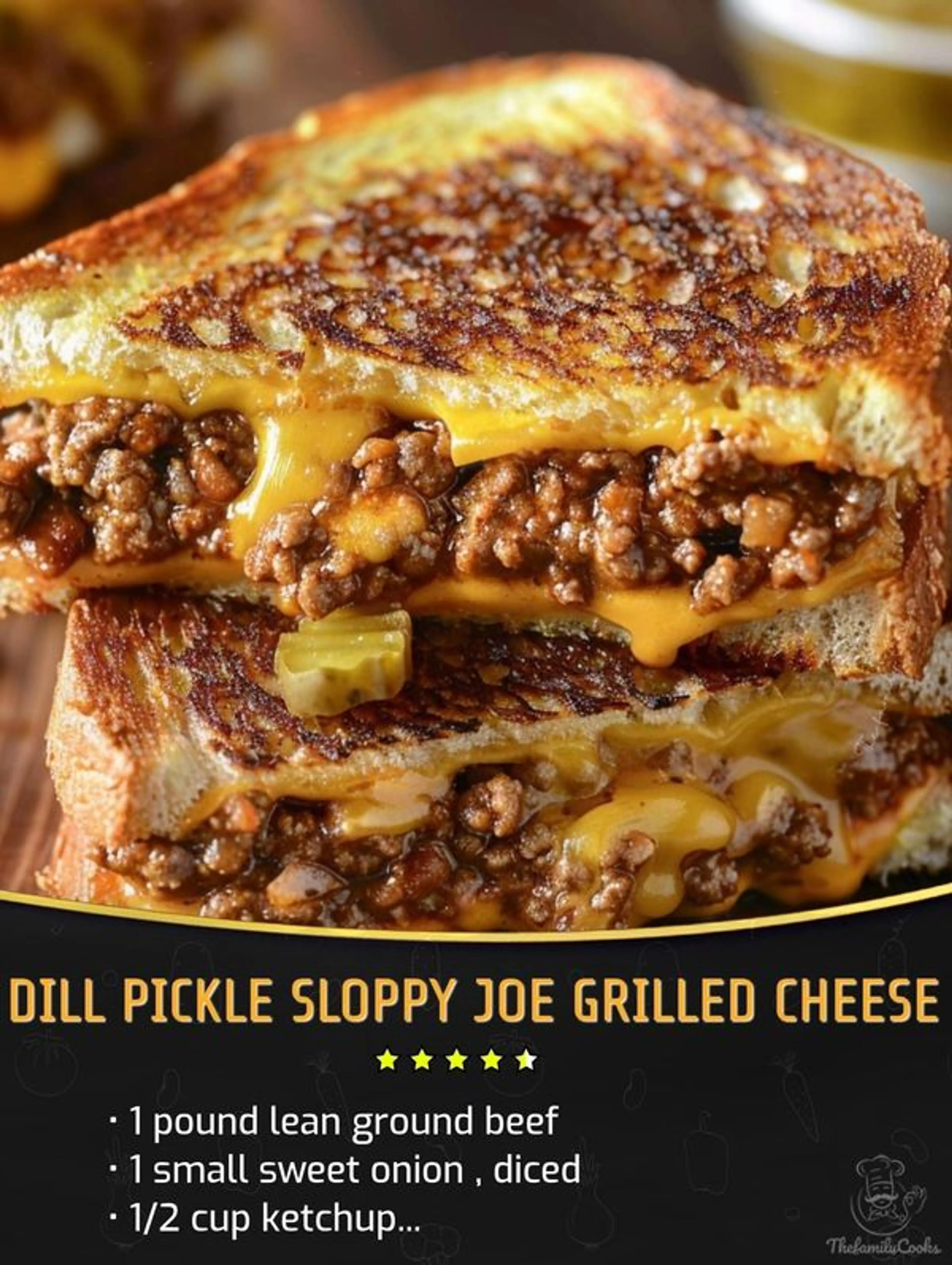 Dill Pickle Sloppy Joe Grilled Cheese