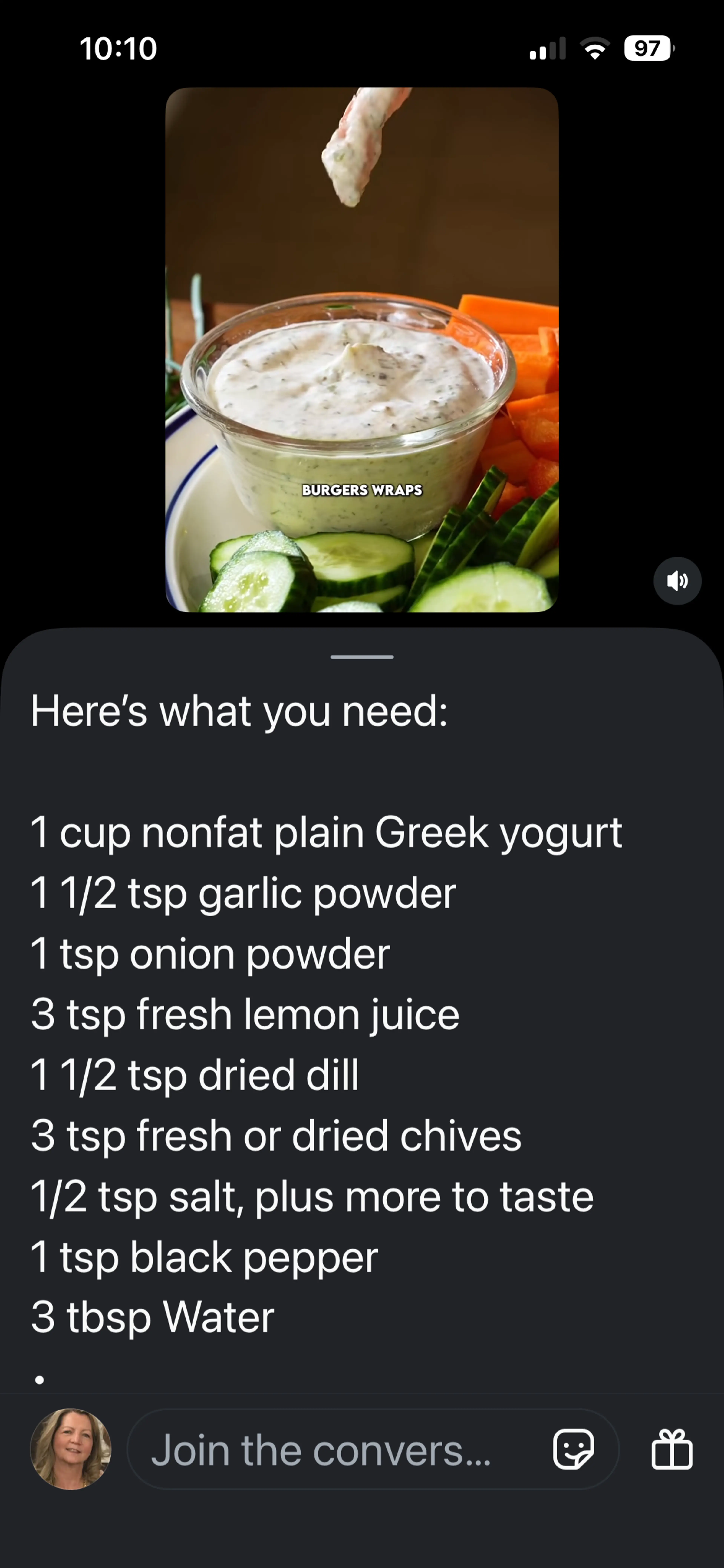 Andy’s Healthy Ranch Dip