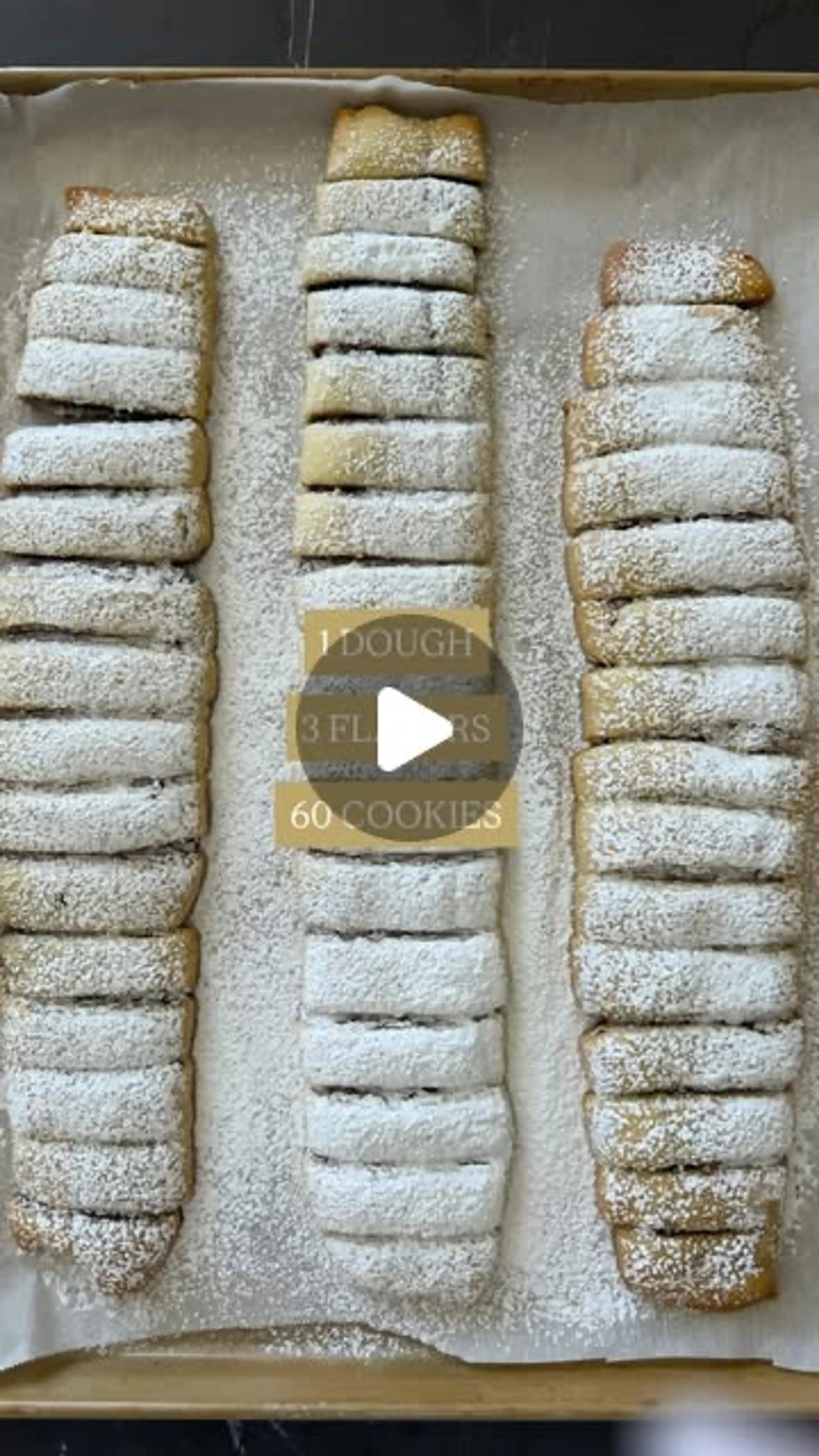 Rolled Cookies-3 Flavors 60 Cookies