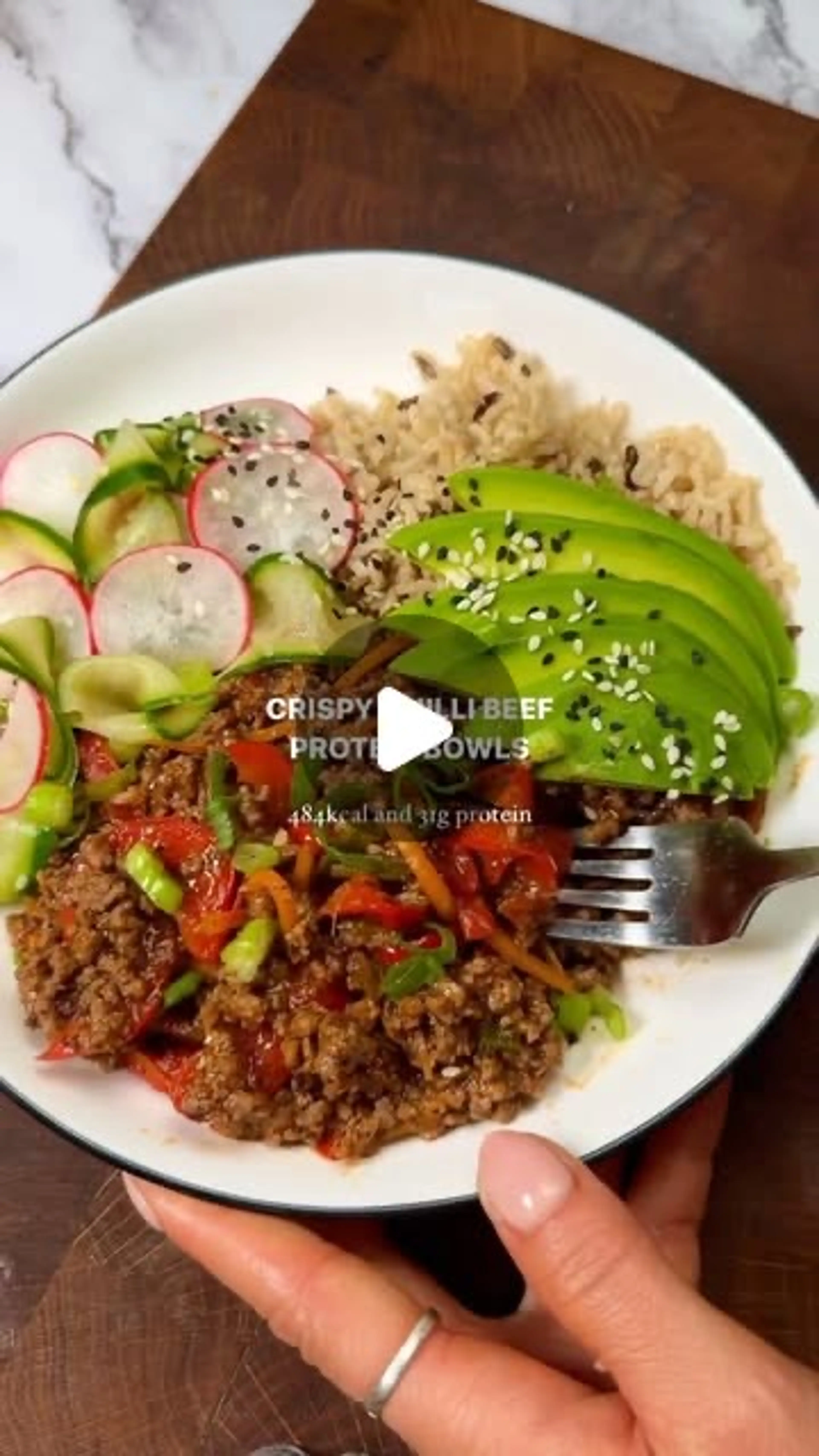 Crispy Chilli Beef Protein Bowls