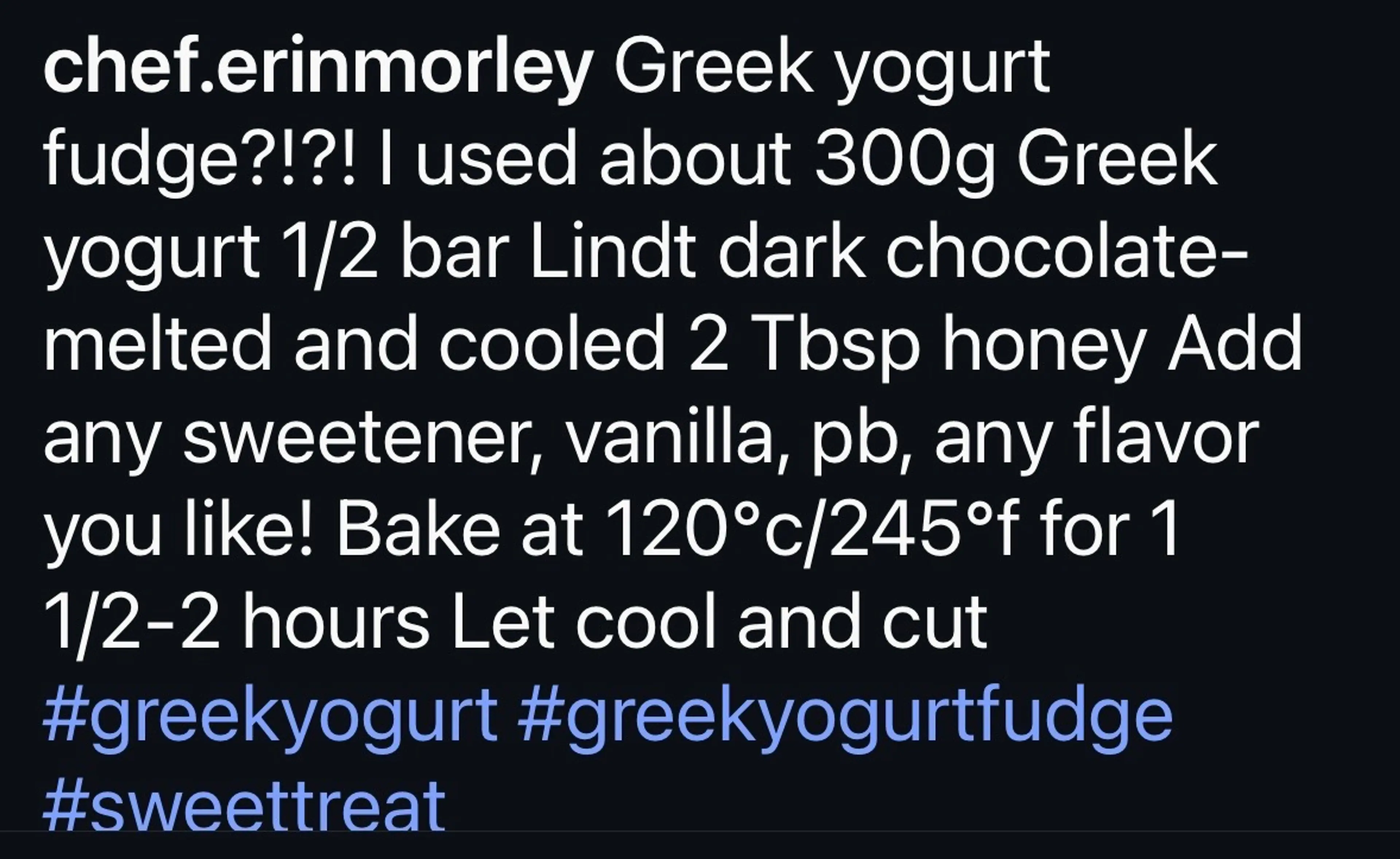 Greek Yogurt Fudge