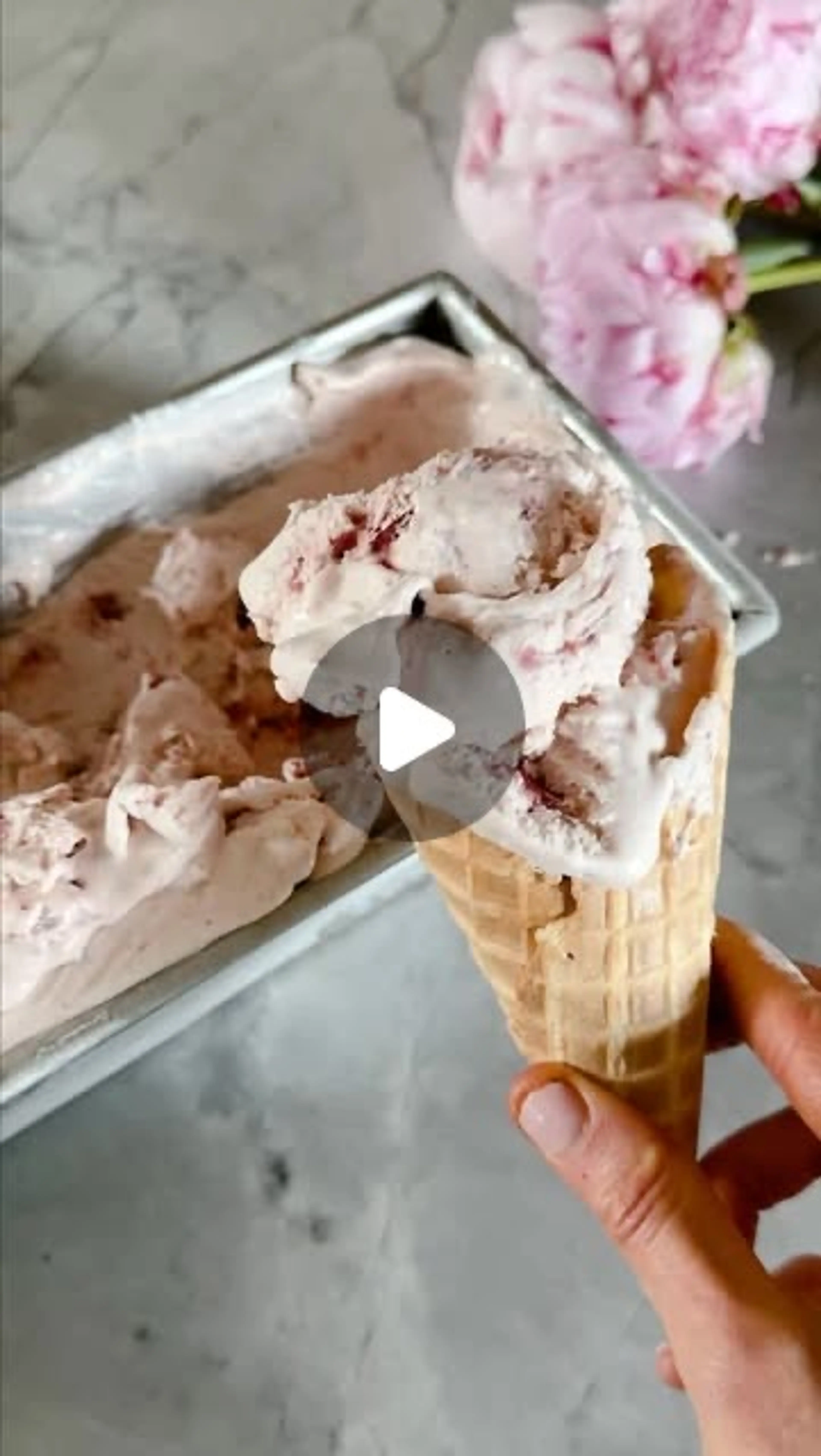 3 Ingredient No Churn Creamy Strawberry Ice Cream