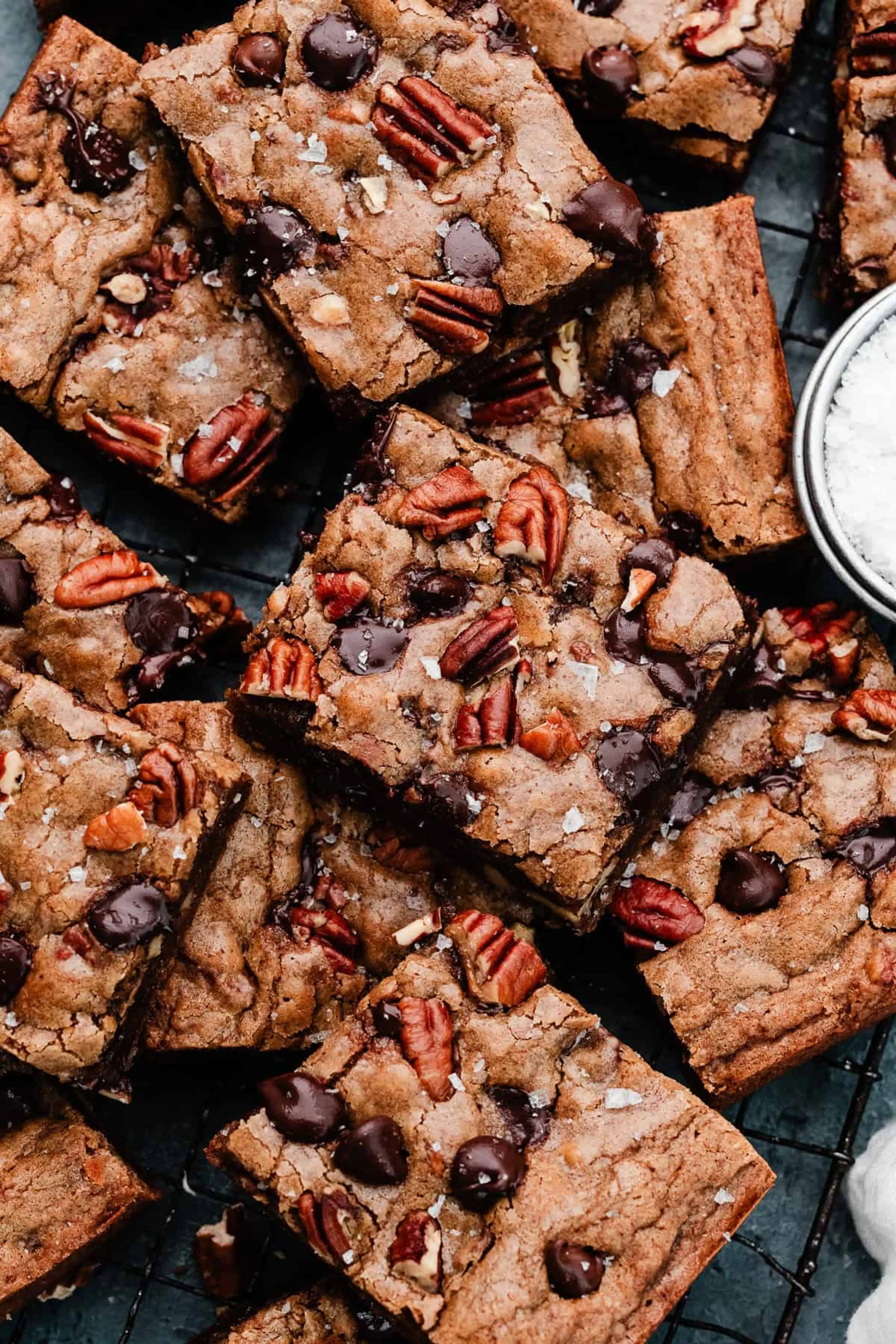 Brown Butter Blondies with Chocolate Chips & Toasted Pecans