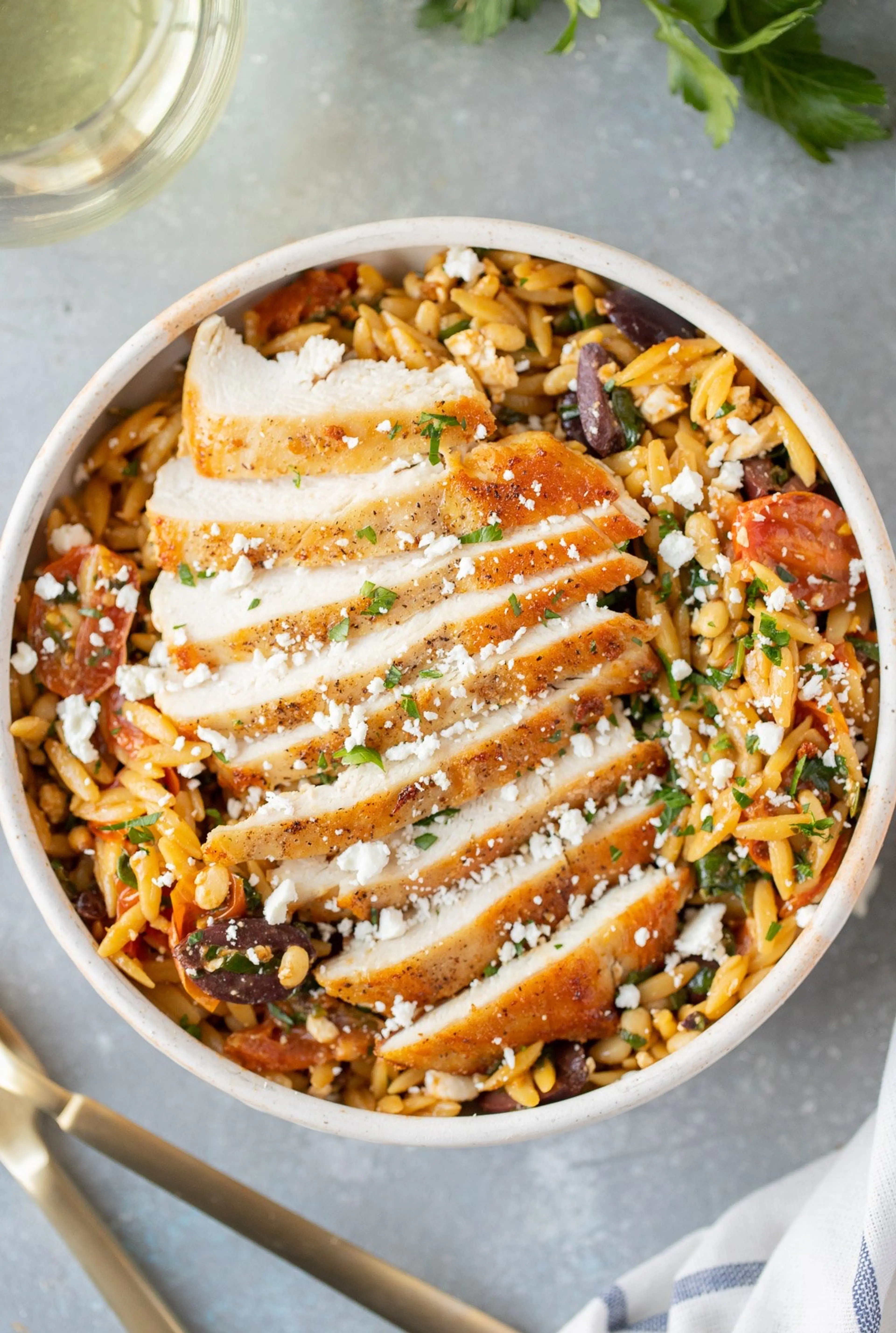 Mediterranean Chicken and Orzo