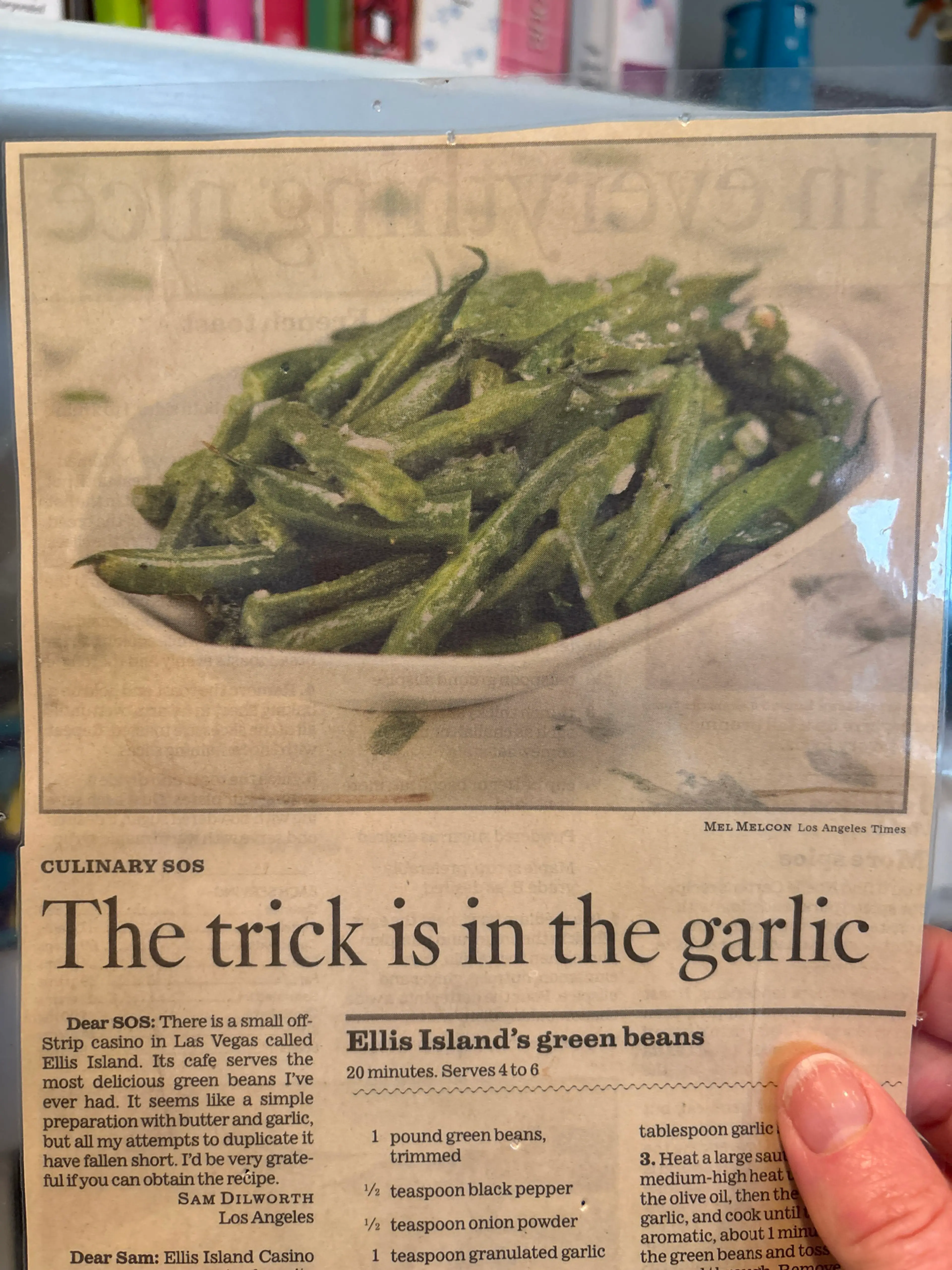 Ellis Island's green beans