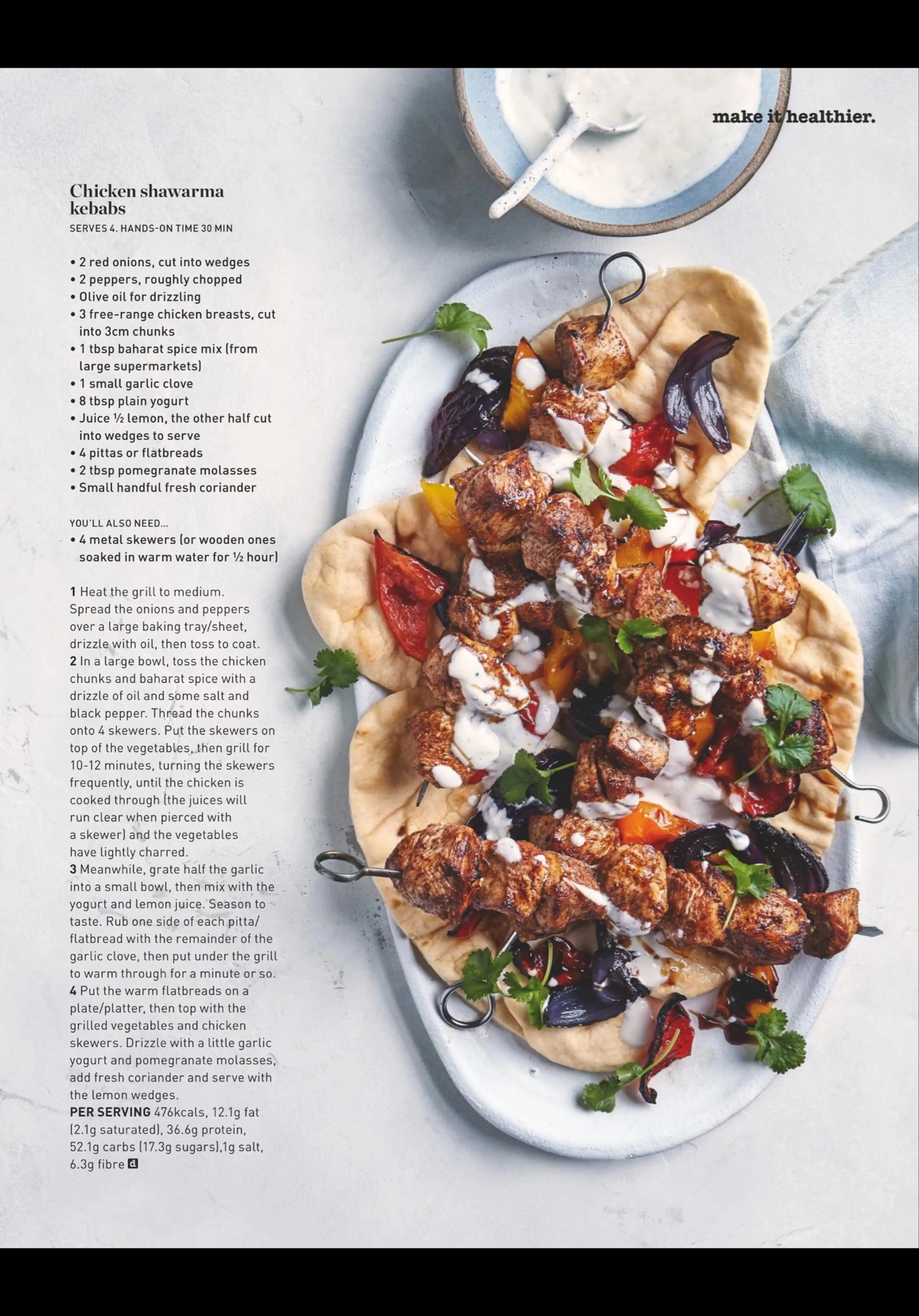 Chicken shawarna kebabs