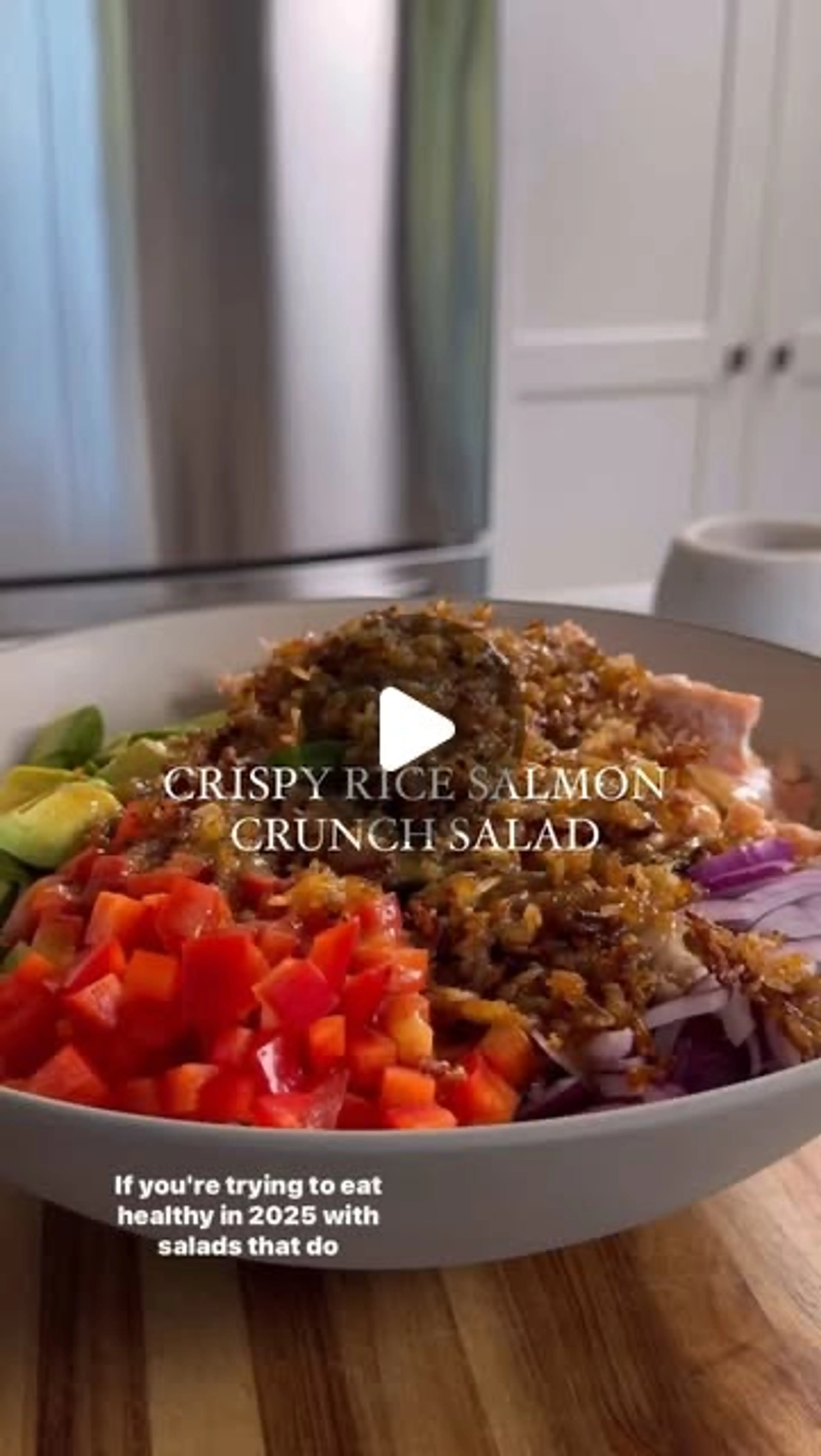 Crispy Rice Salmon Crunch Salad