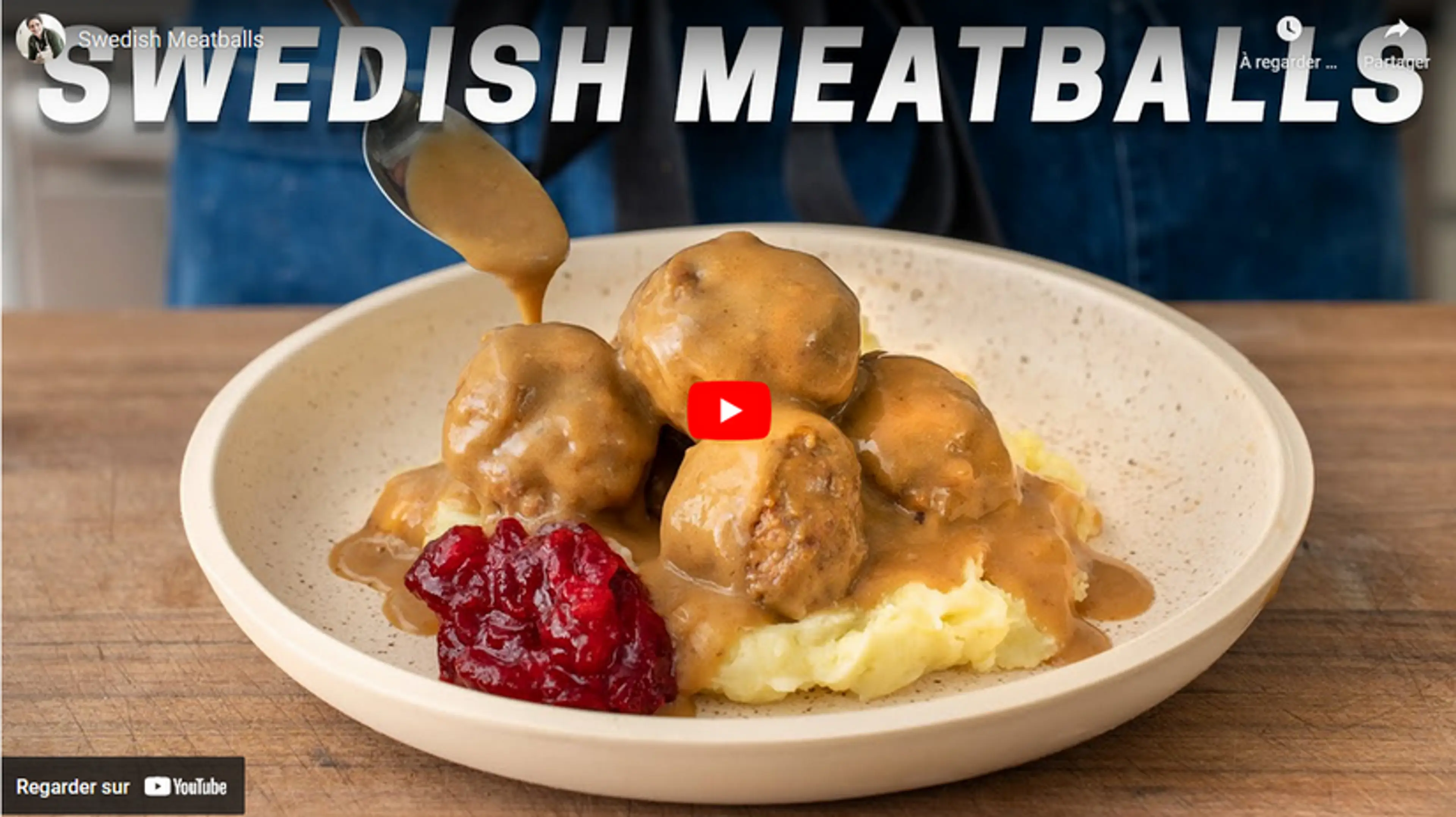Swedish Meatballs with Cranberry Jelly, Mashed Potatoes and