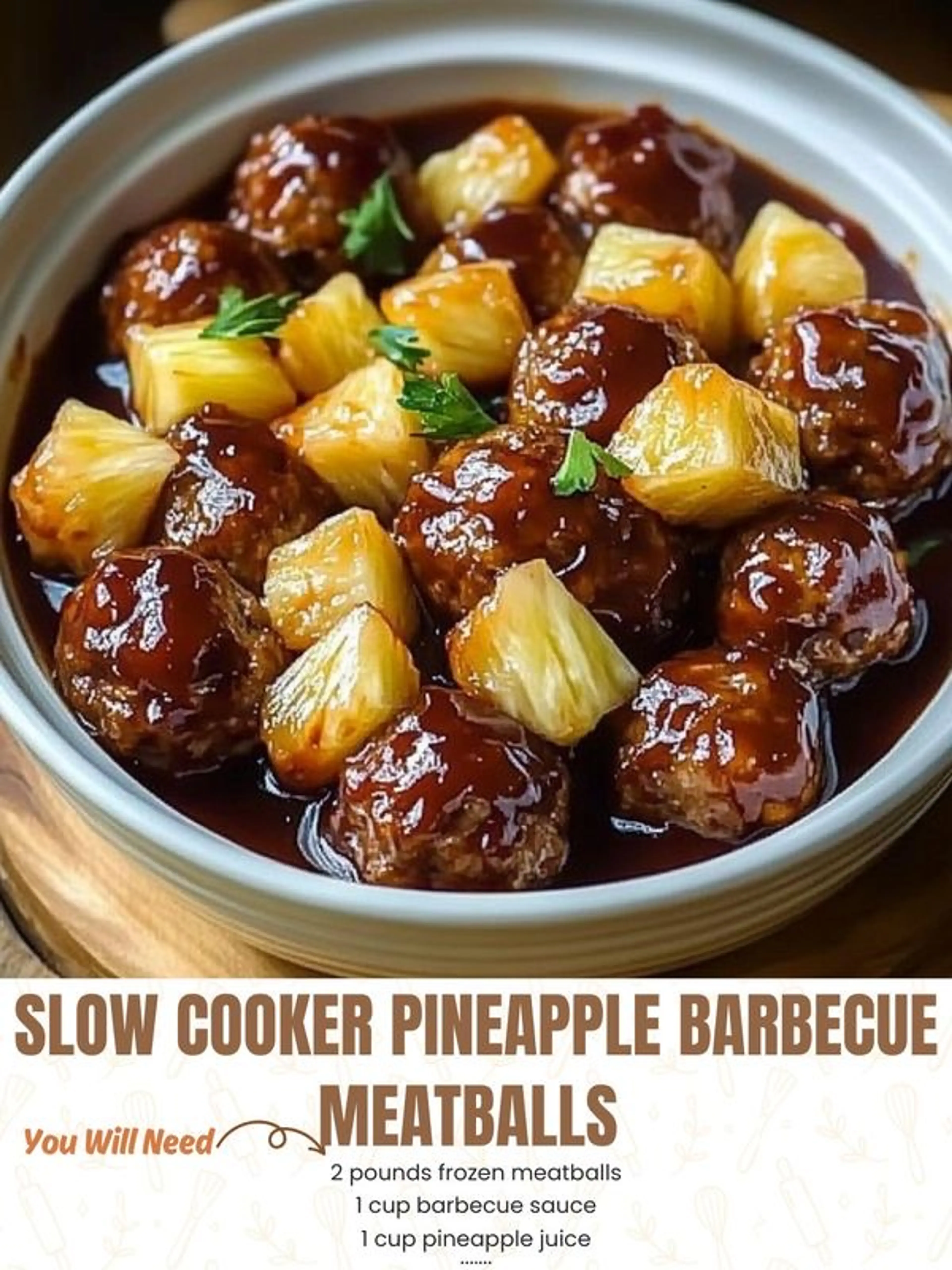 Slow Cooker Pineapple Barbecue Meatballs