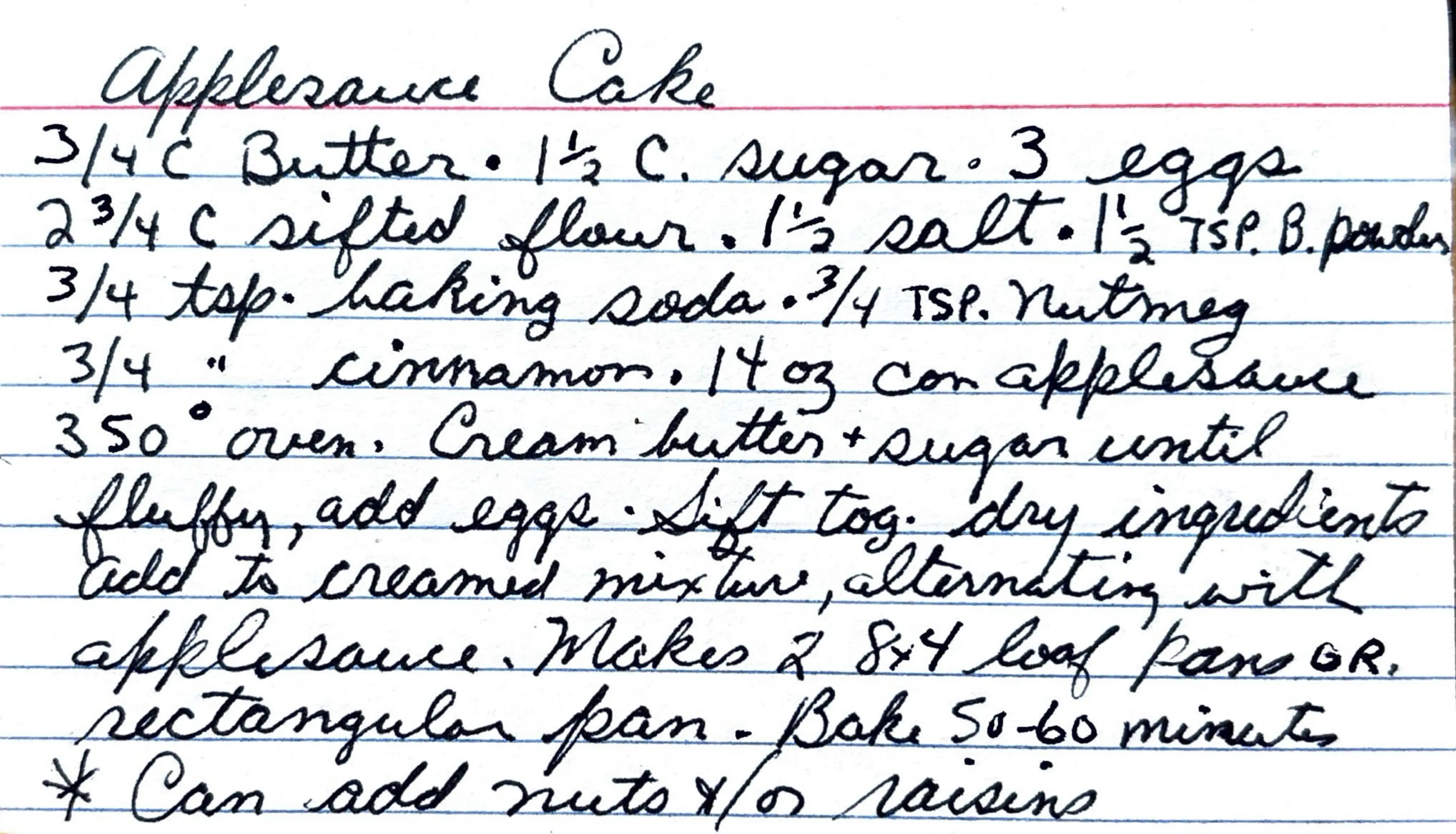 Applesauce Cake