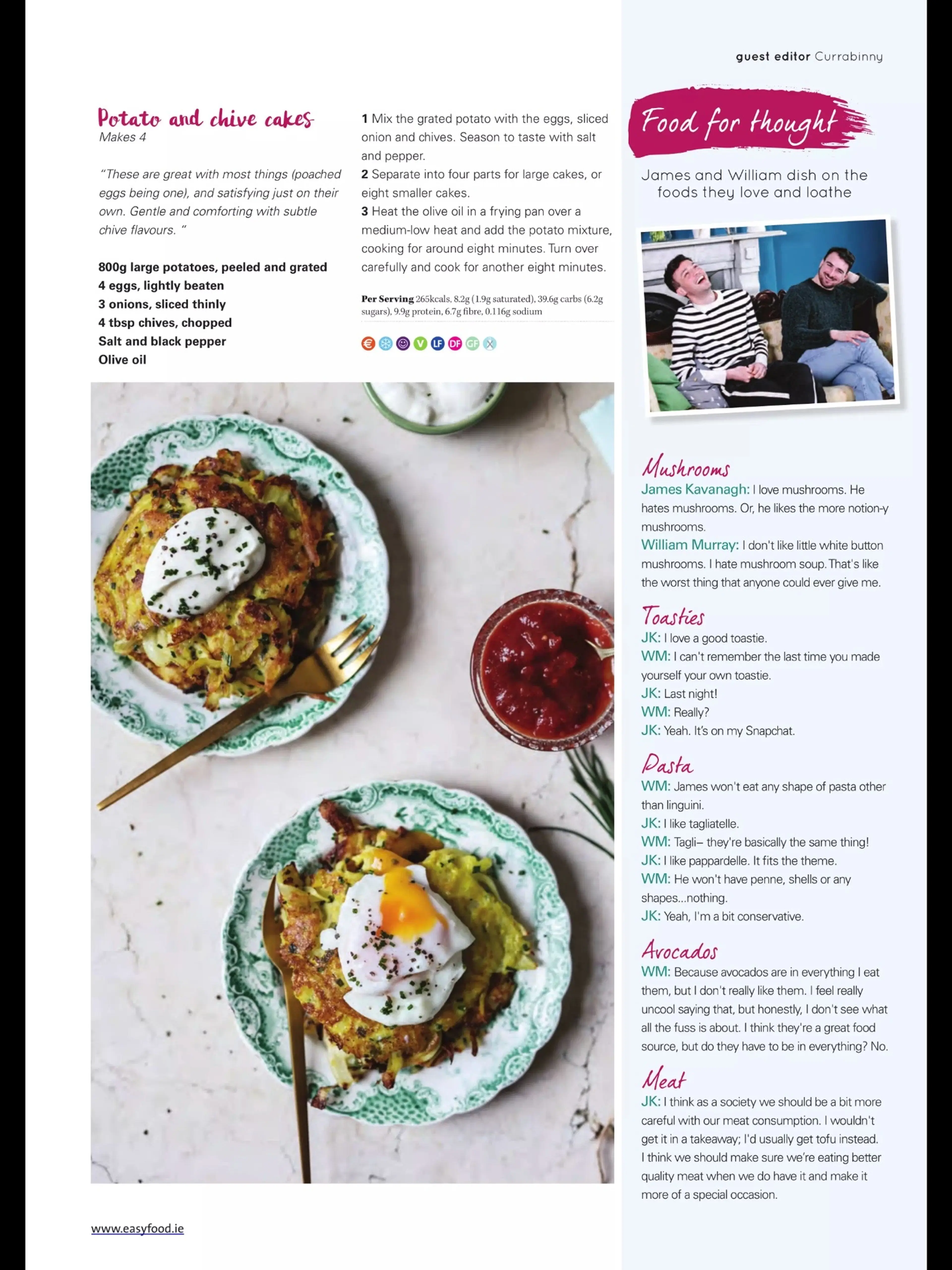 Potato and chive cakes