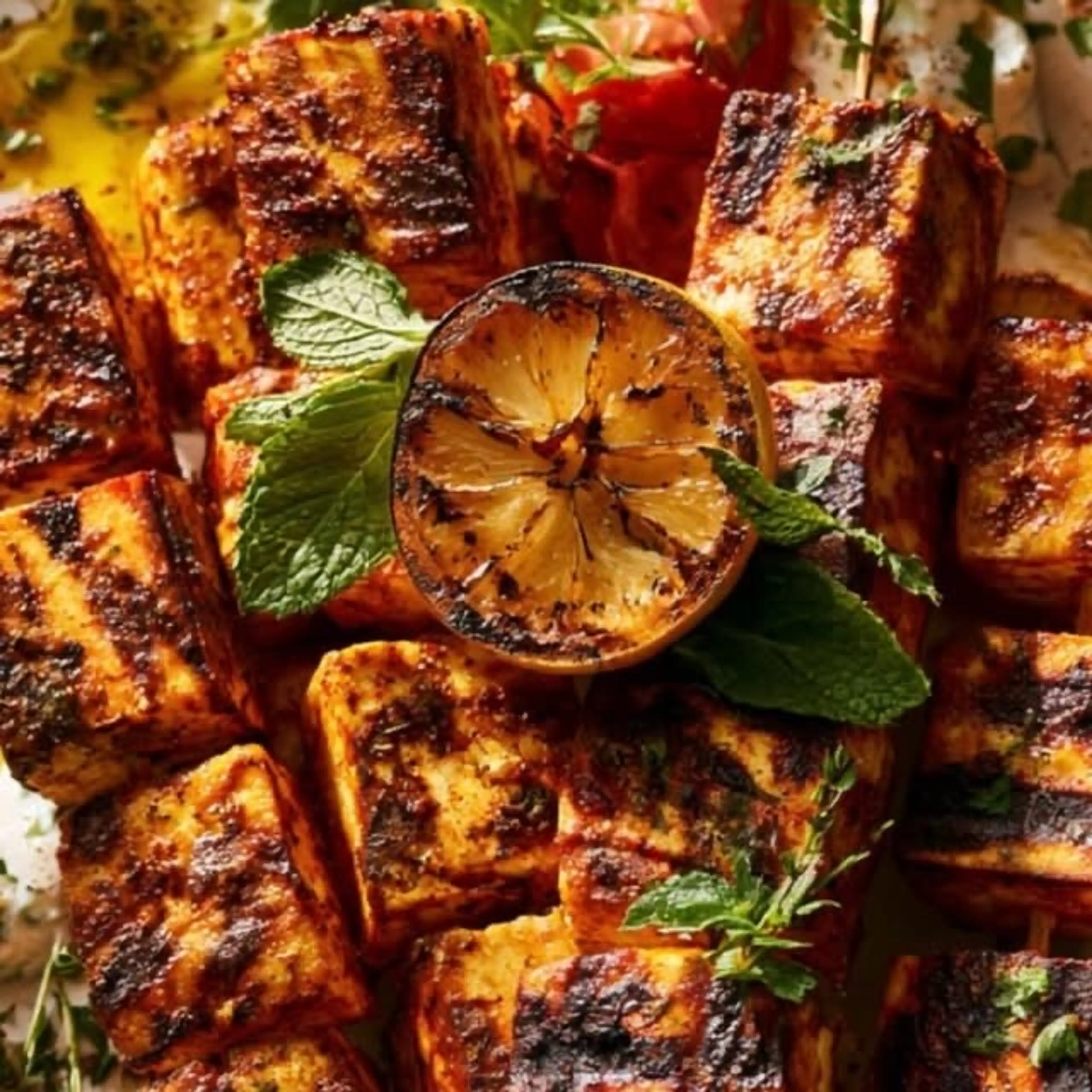 Vegan Souvlakis- Greek Inspired Tofu Skewers