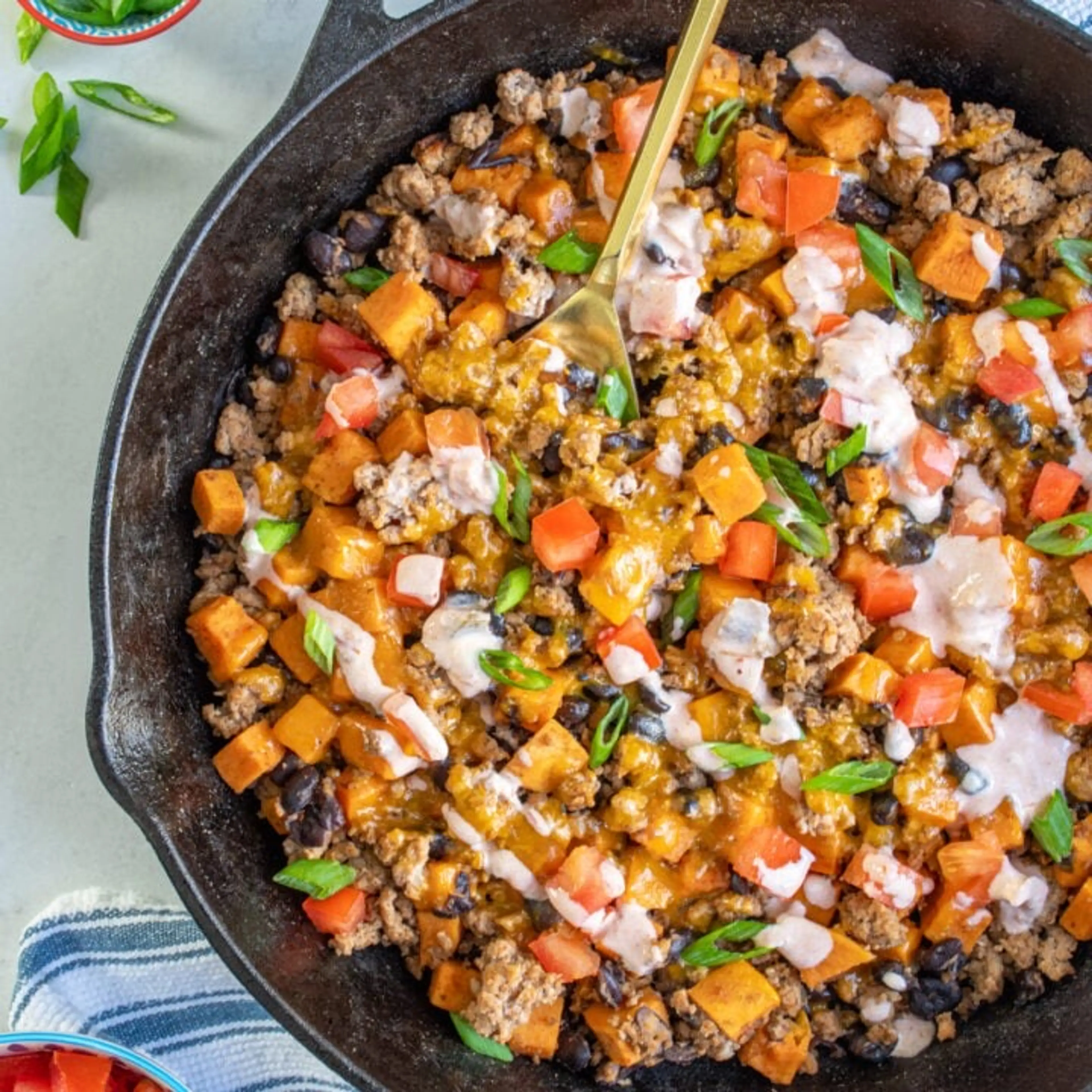 Ground Turkey and Sweet Potato Skillet