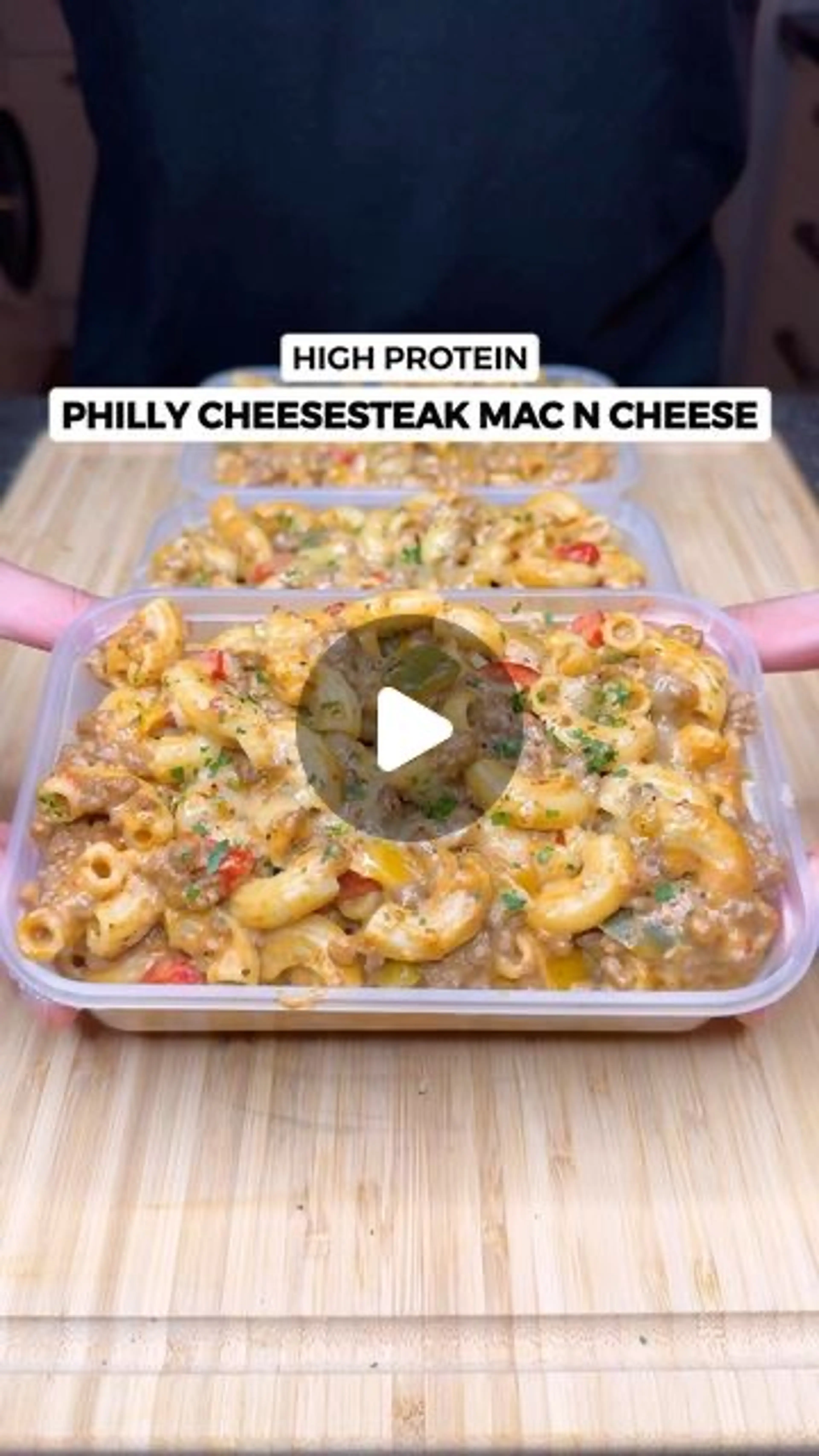 High Protein Creamy Philly Cheesesteak Mac N Cheese