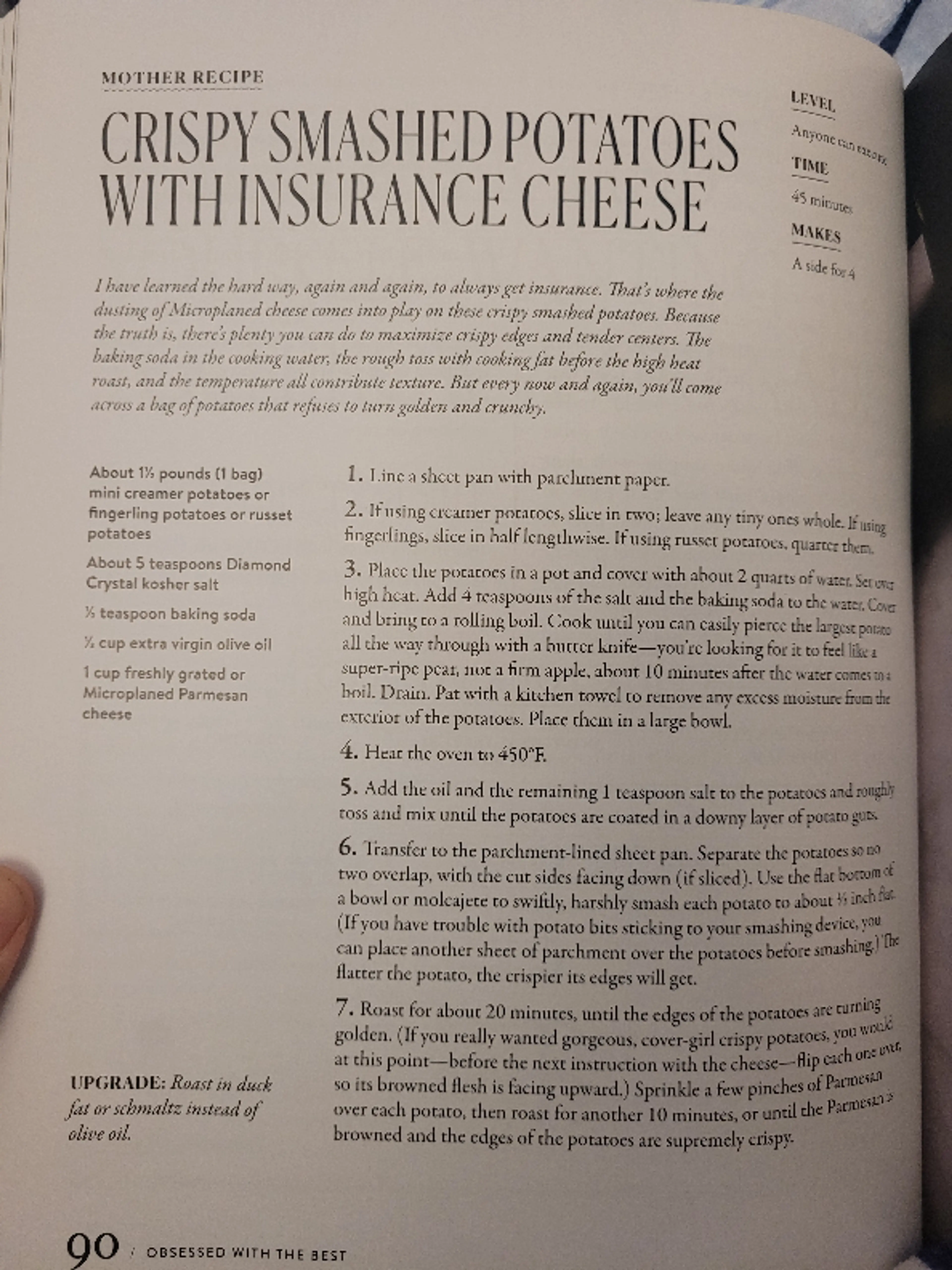 CRISPY SMASHED POTATOES WITH INSURANCE CHEESE