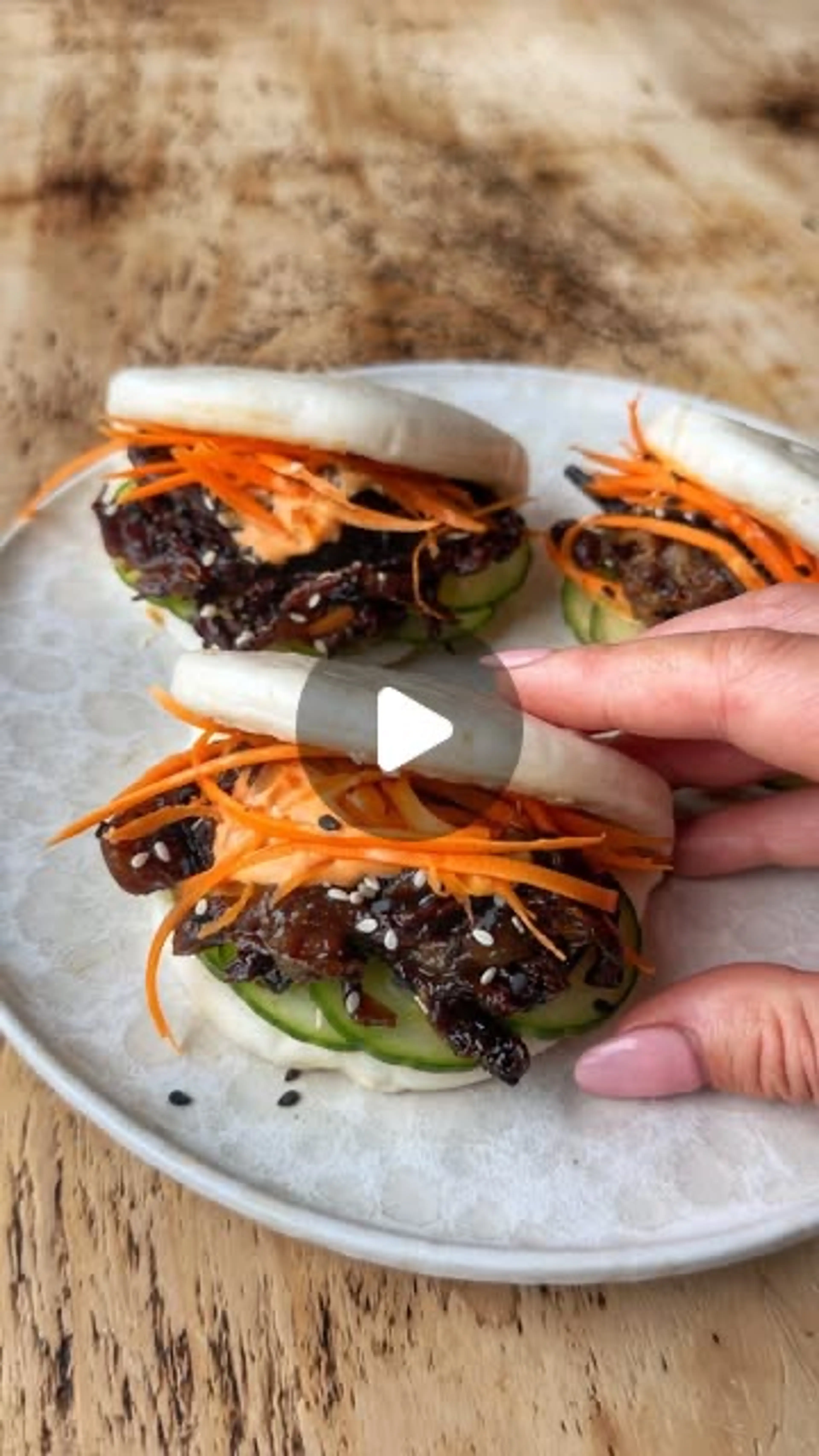 Pulled Char Siu Style Aubergine Bao