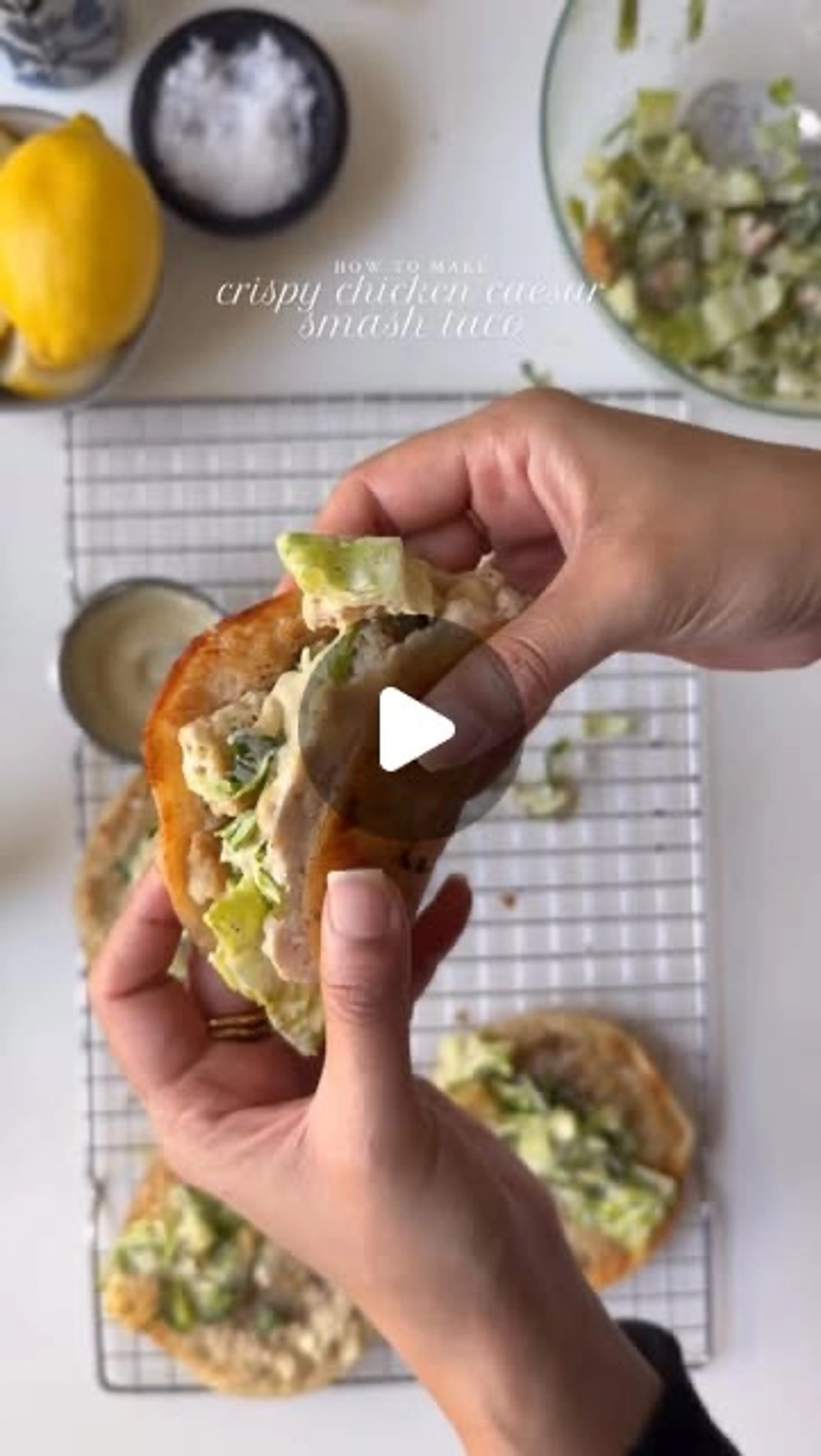 Chicken Caesar Smash Tacos