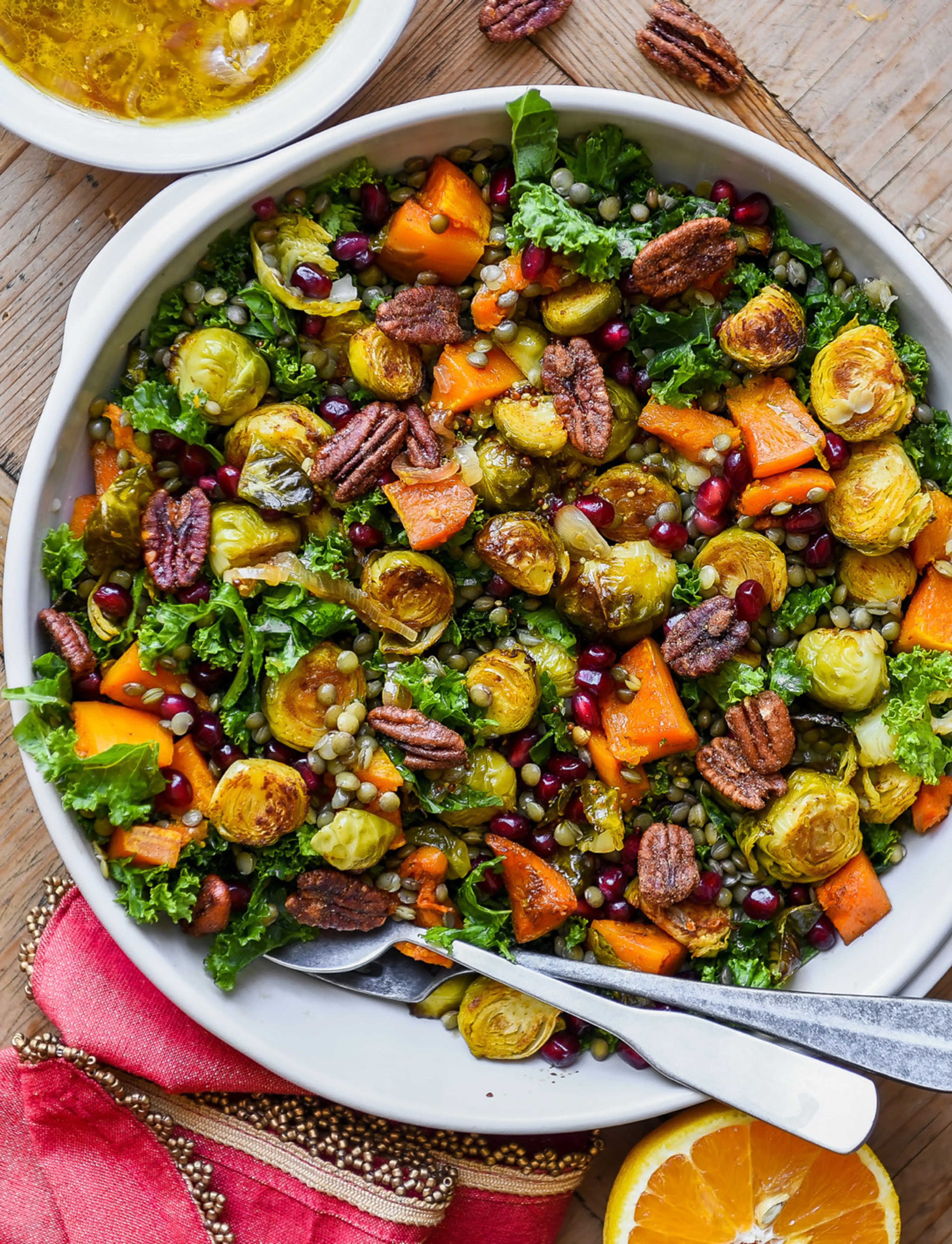 Lentil Harvest Glow Salad with Warm Shallot Citrus Vinaigret