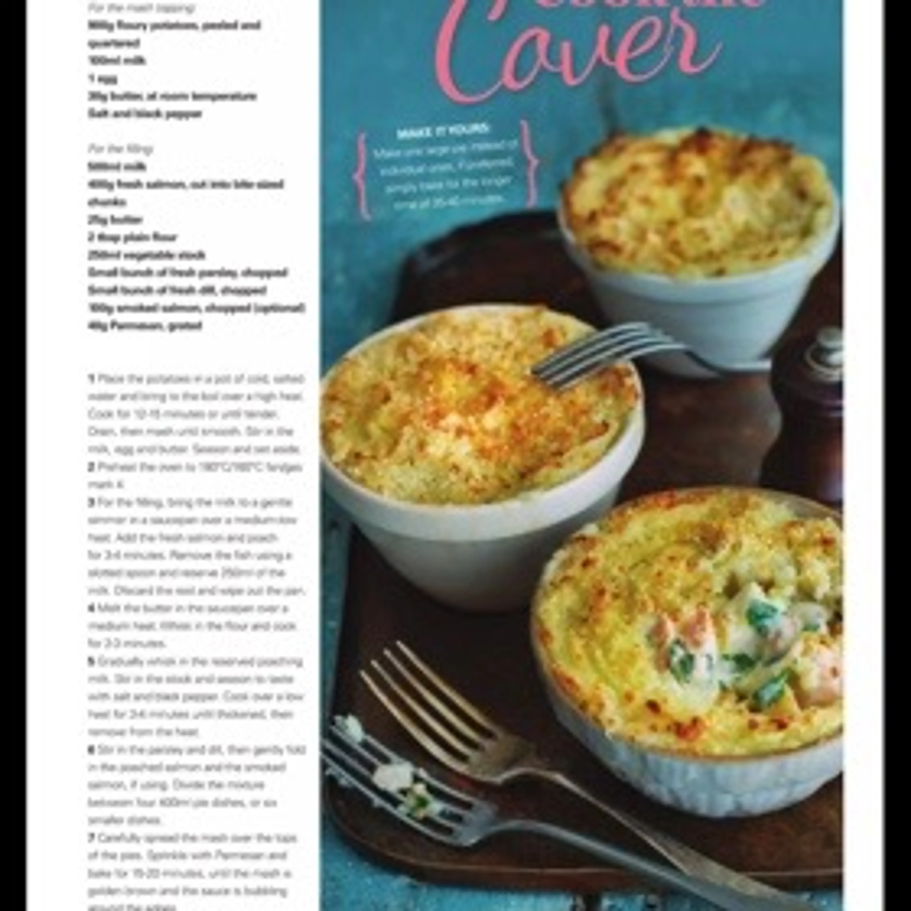 Creamy salmon fish pies