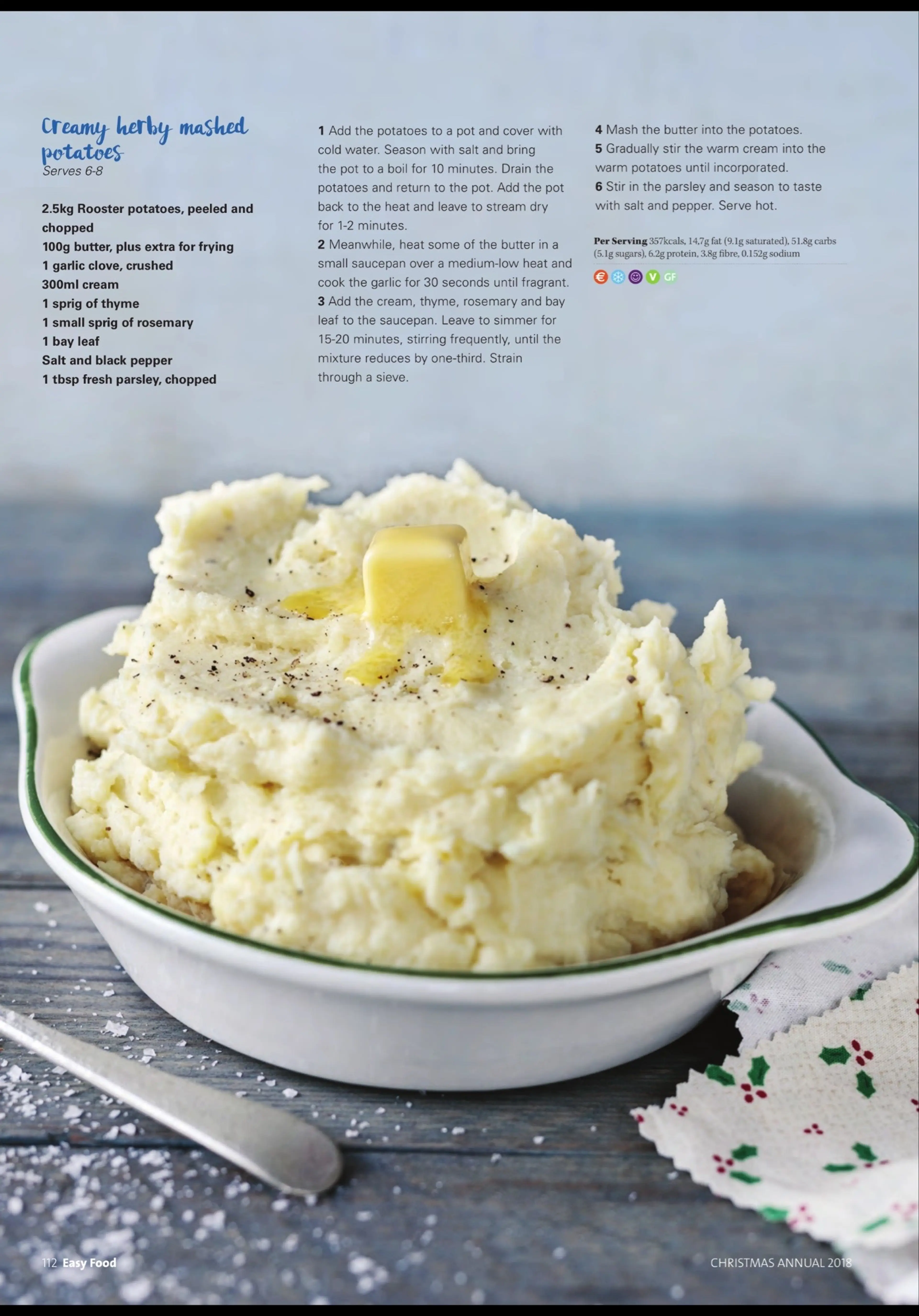 Creamy herby mashed potatoes
