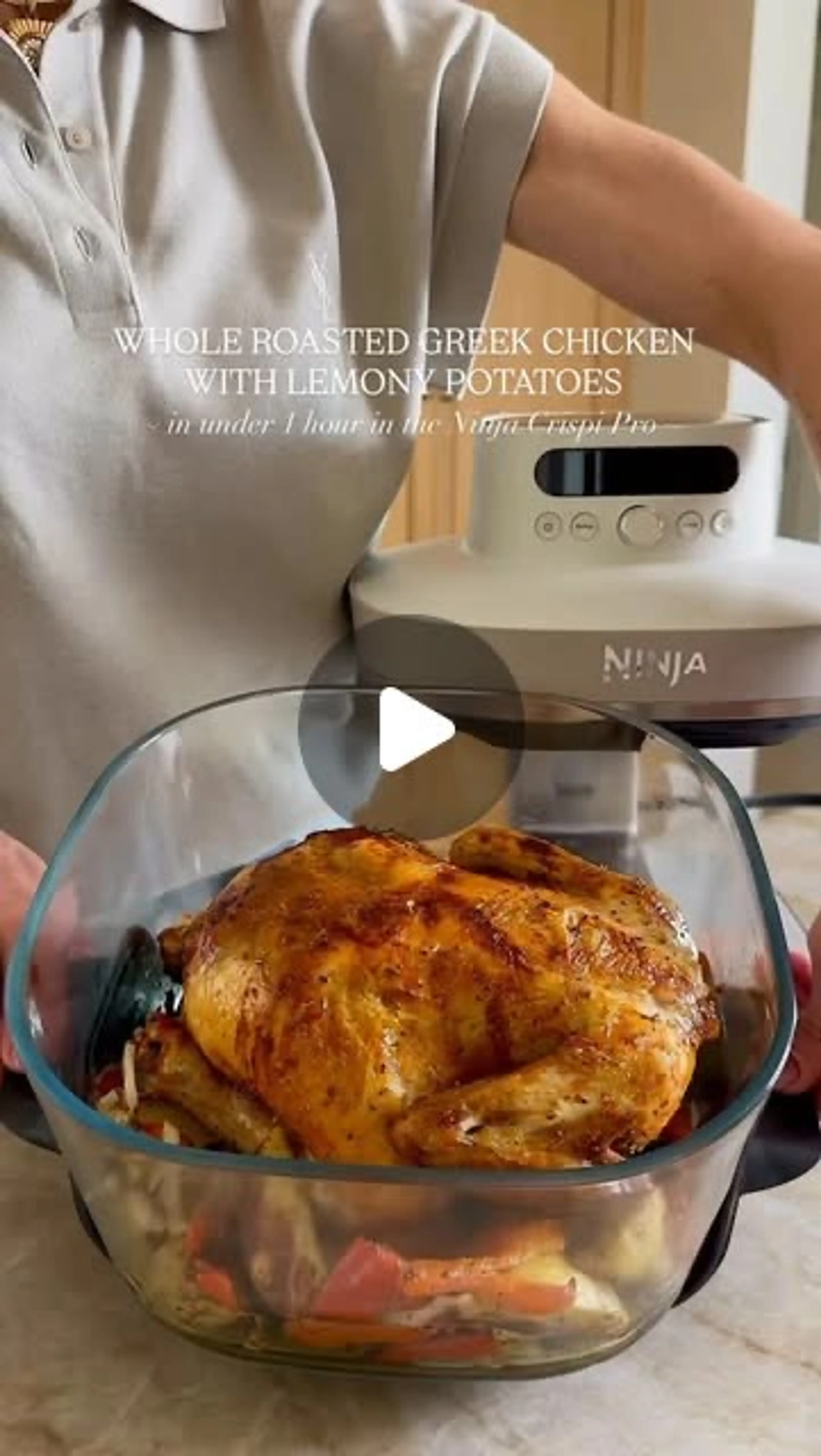 Whole Roasted Greek Chicken with Lemony Potatoes