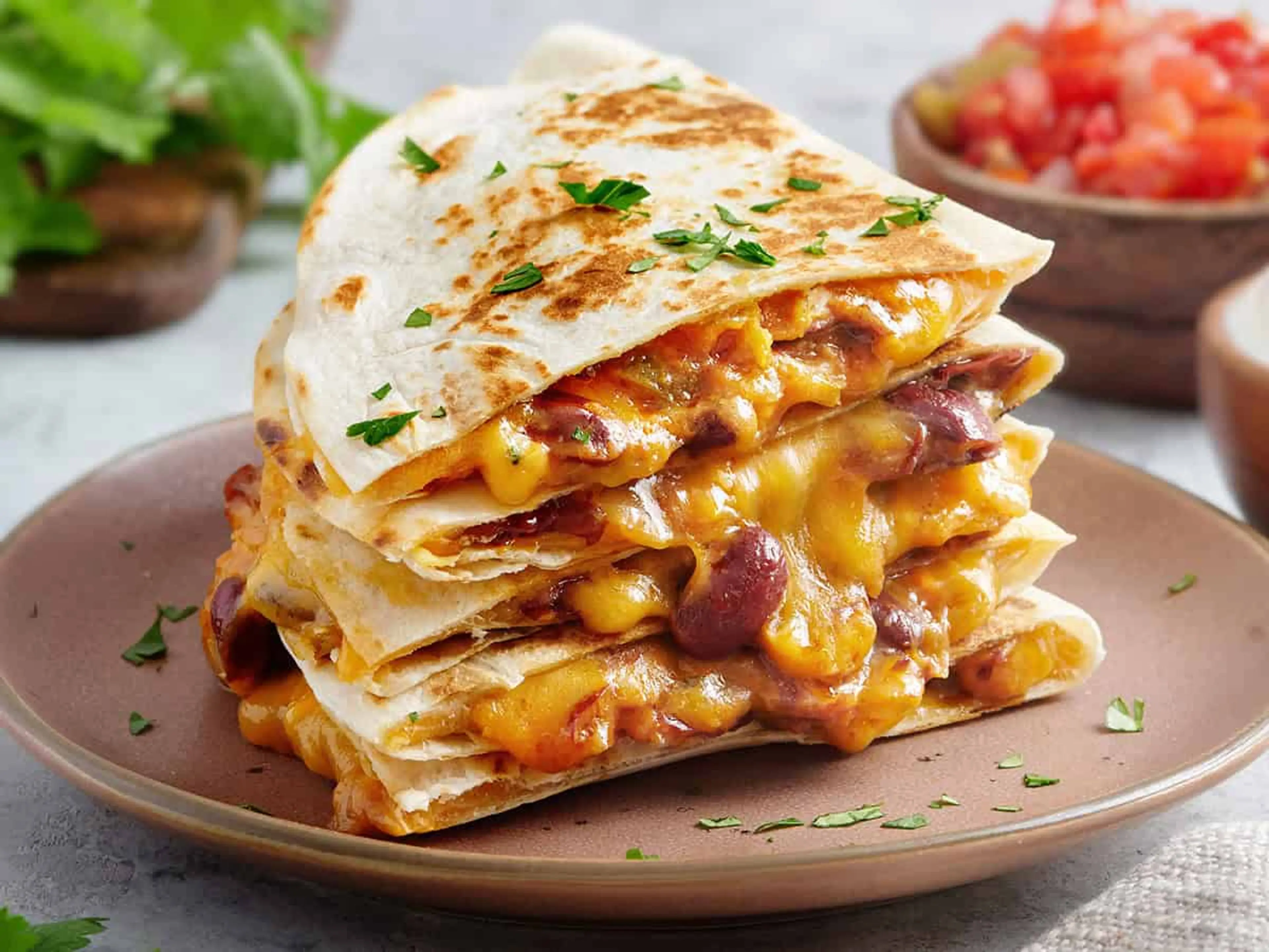 Cheesy Kidney Bean Quesadillas
