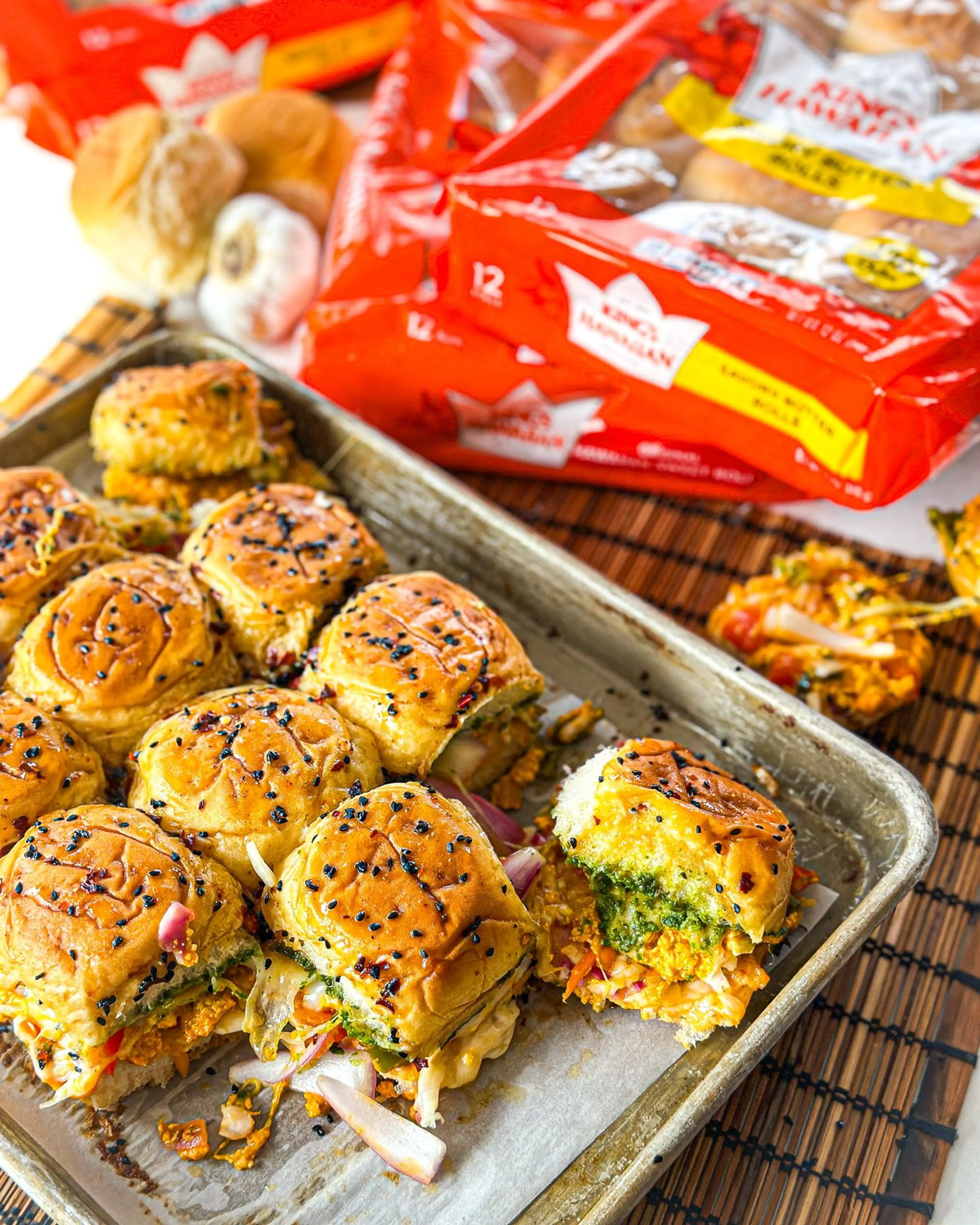 Delicious Indian fusion sliders- Cheesy Paneer Sliders