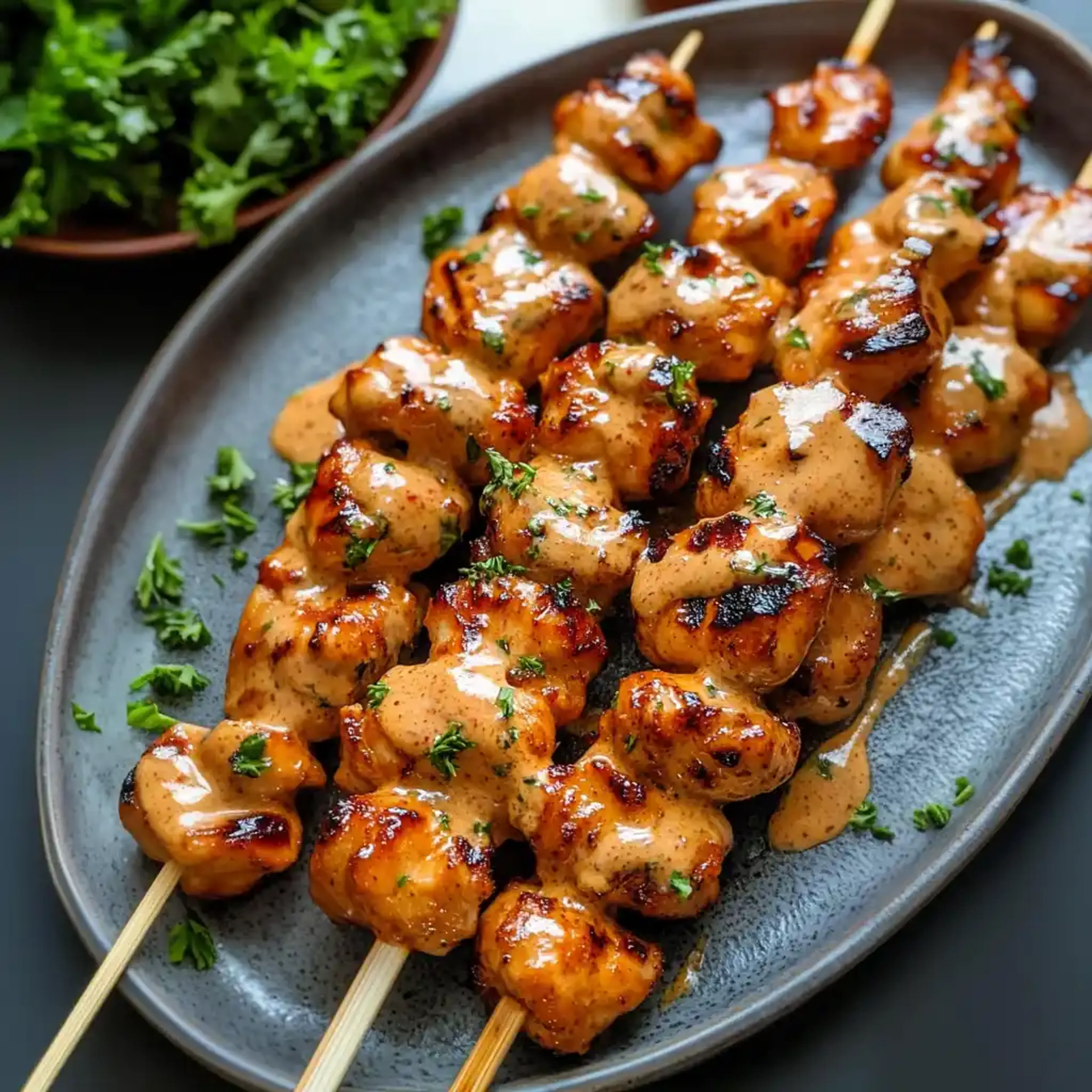 Bang Bang Chicken Skewers