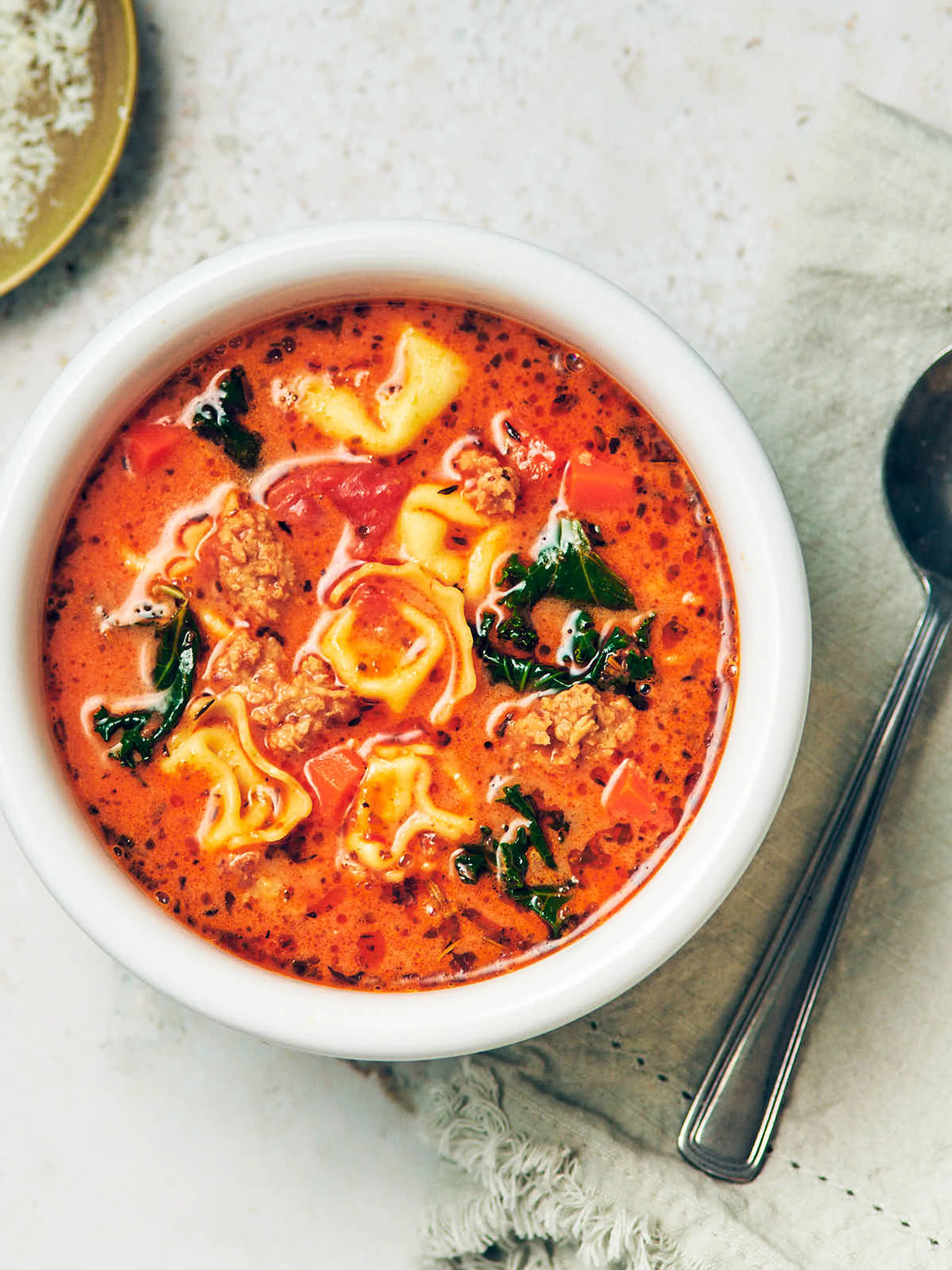 Creamy Vegetarian Tortellini Soup