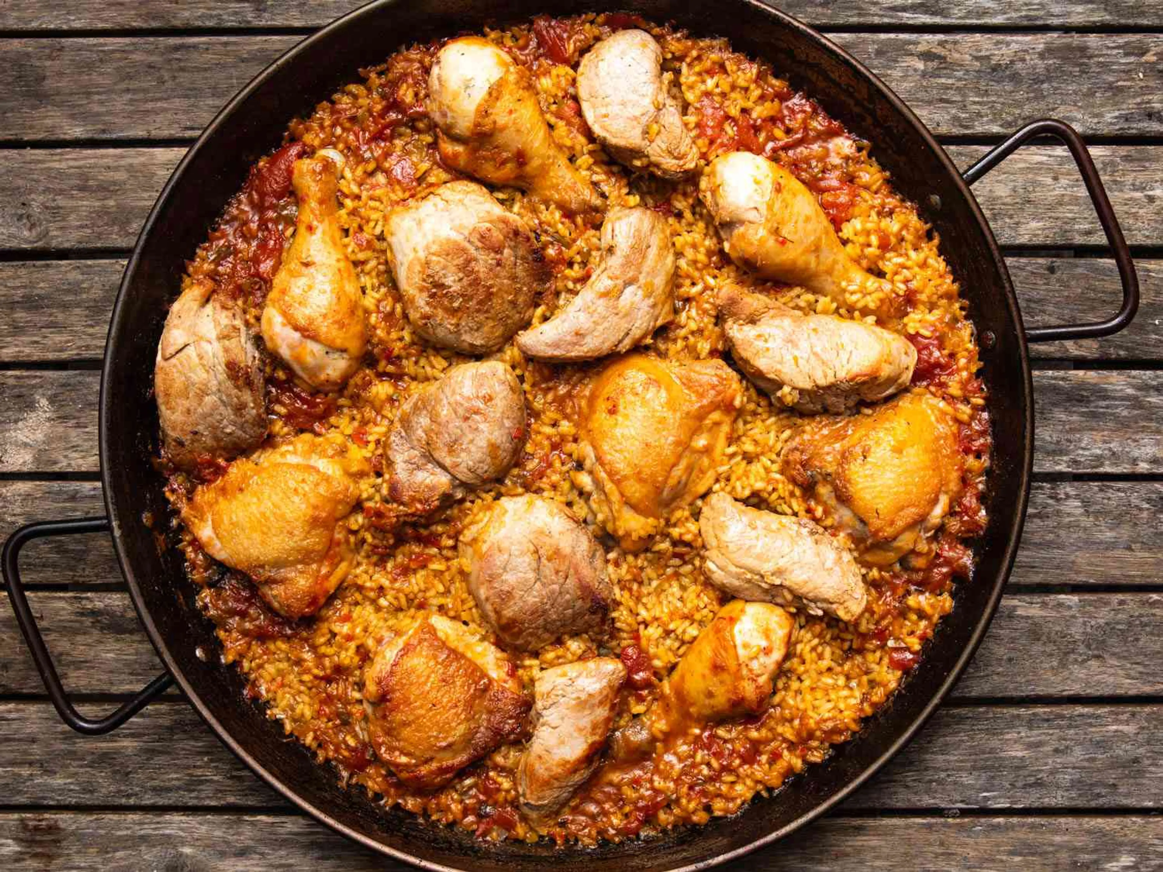 Grilled Chicken and Pork Paella