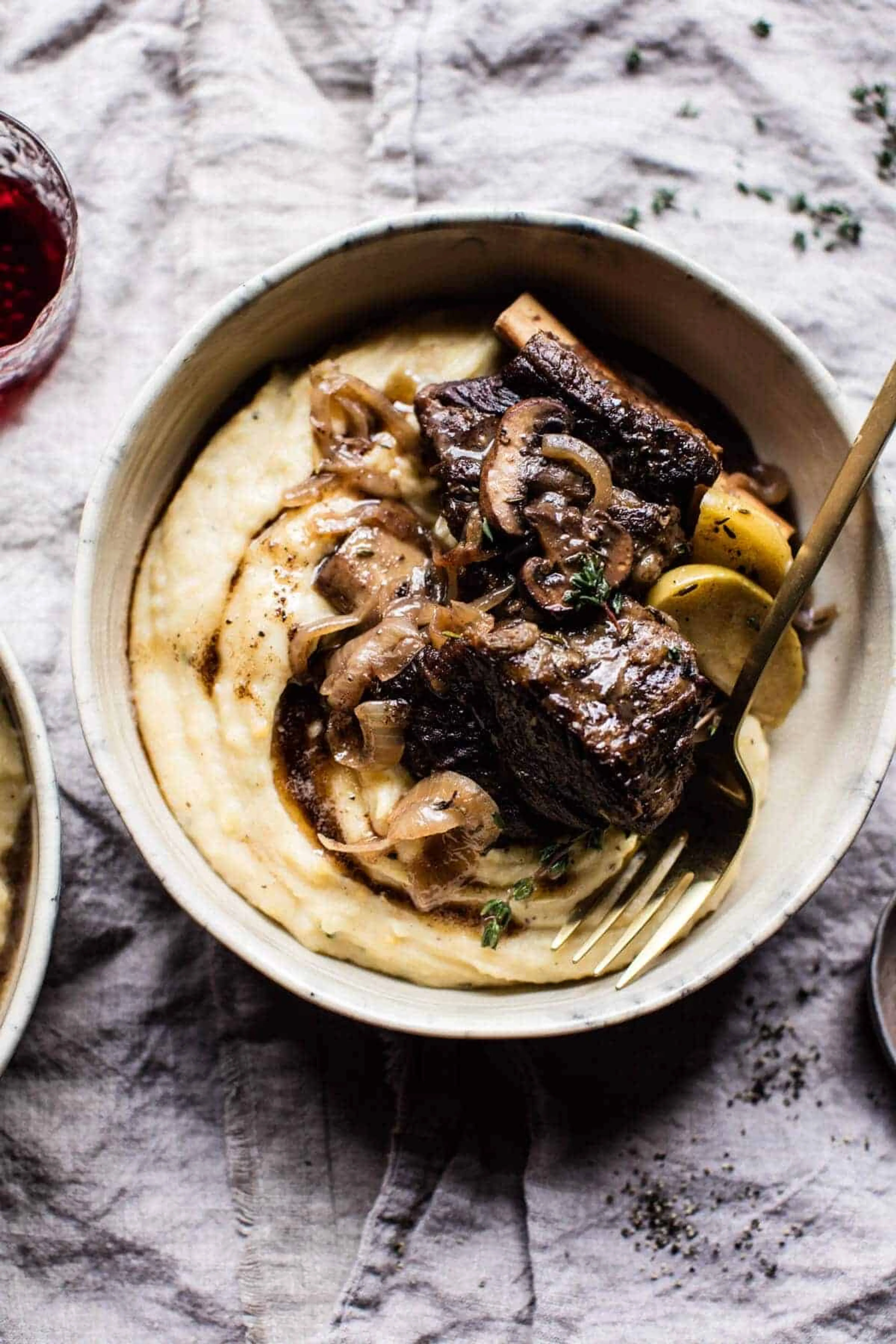 Crockpot Cider Braised Short Ribs with Browned Sage Butter M