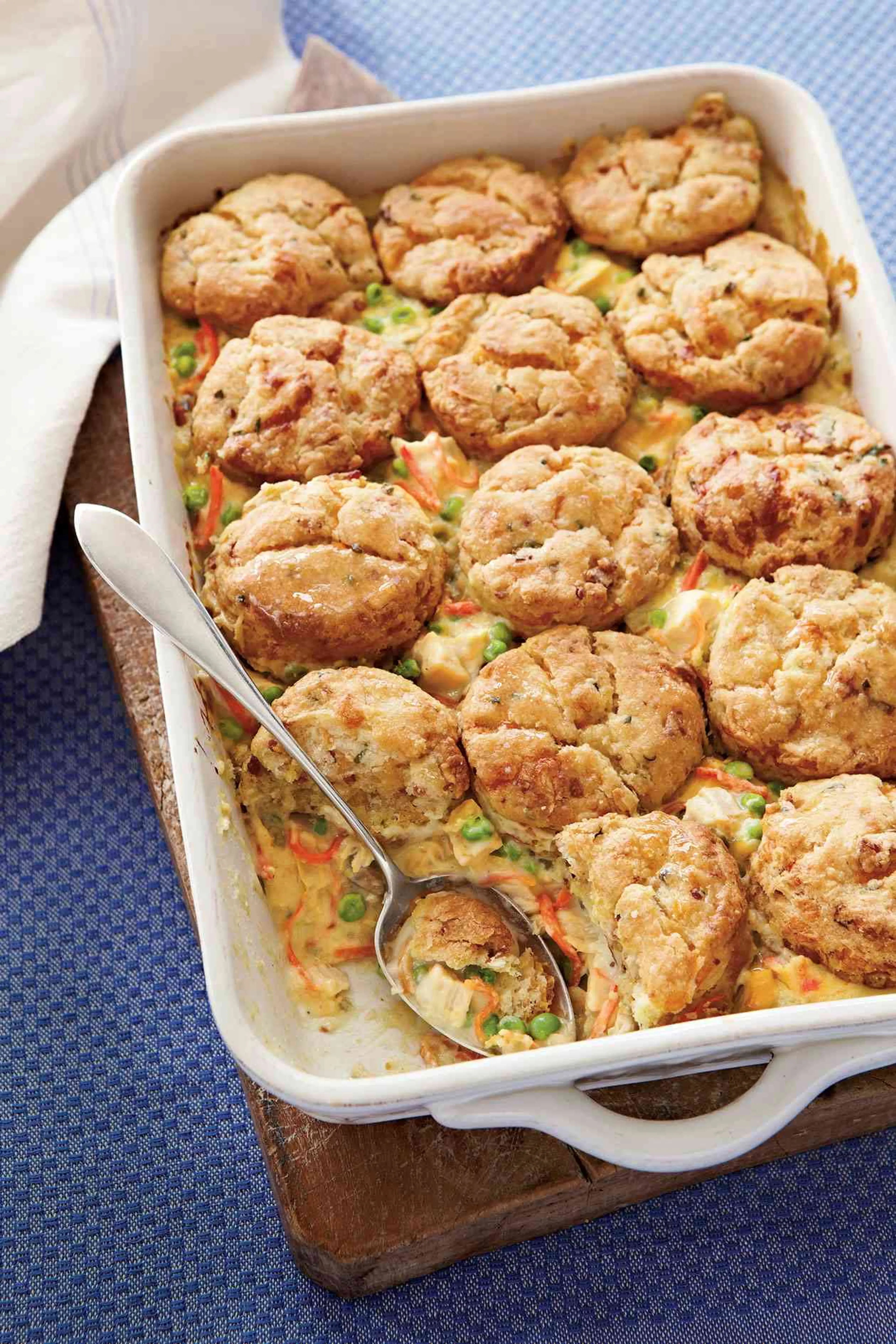 Chicken Pot Pie with Bacon-and-Cheddar Biscuits