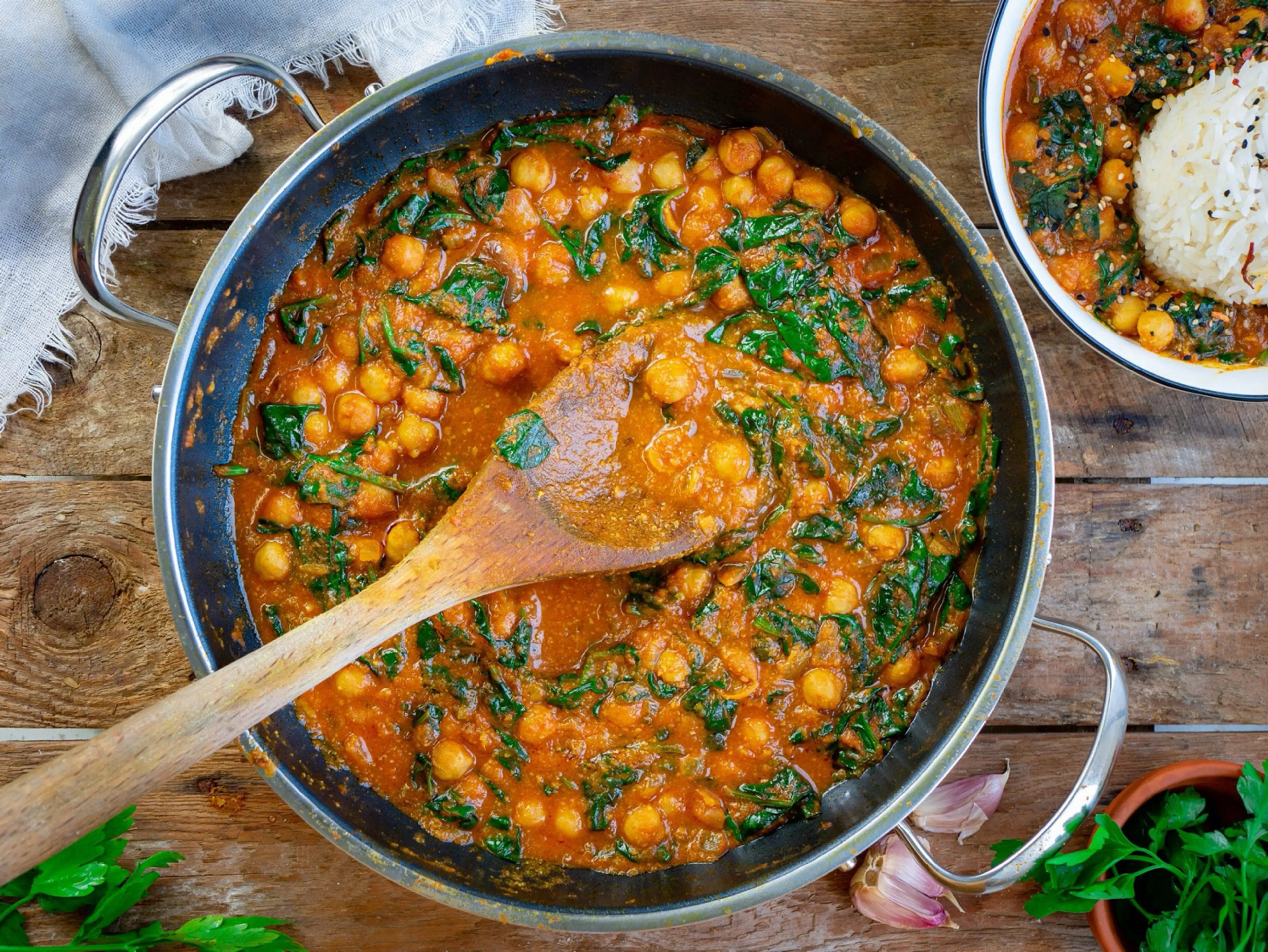 Kichererbsen Curry mit Spinat