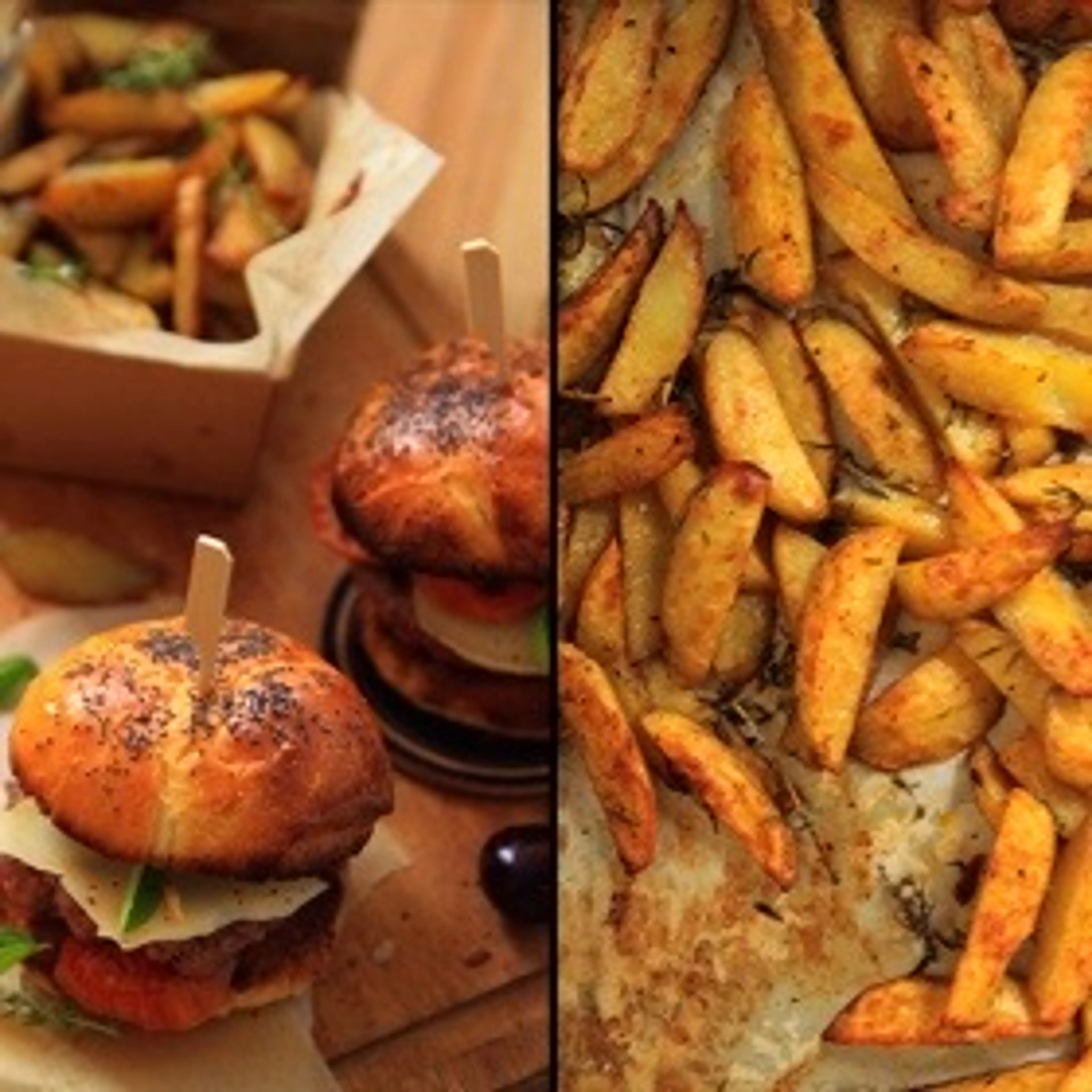 Burger basque, frites maison et ketchup aux cerises noires