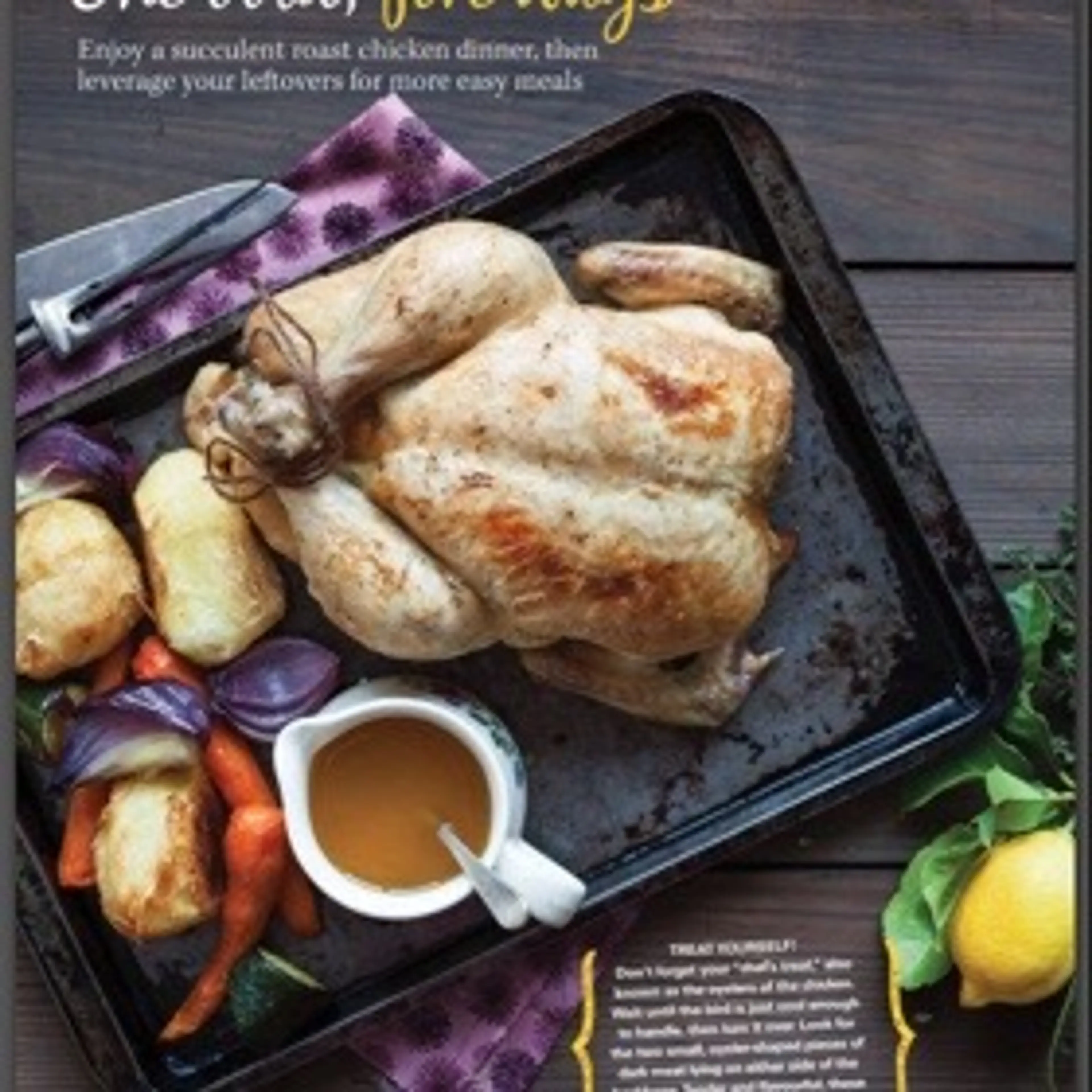 Easy roast chicken with lemon and thyme sauce