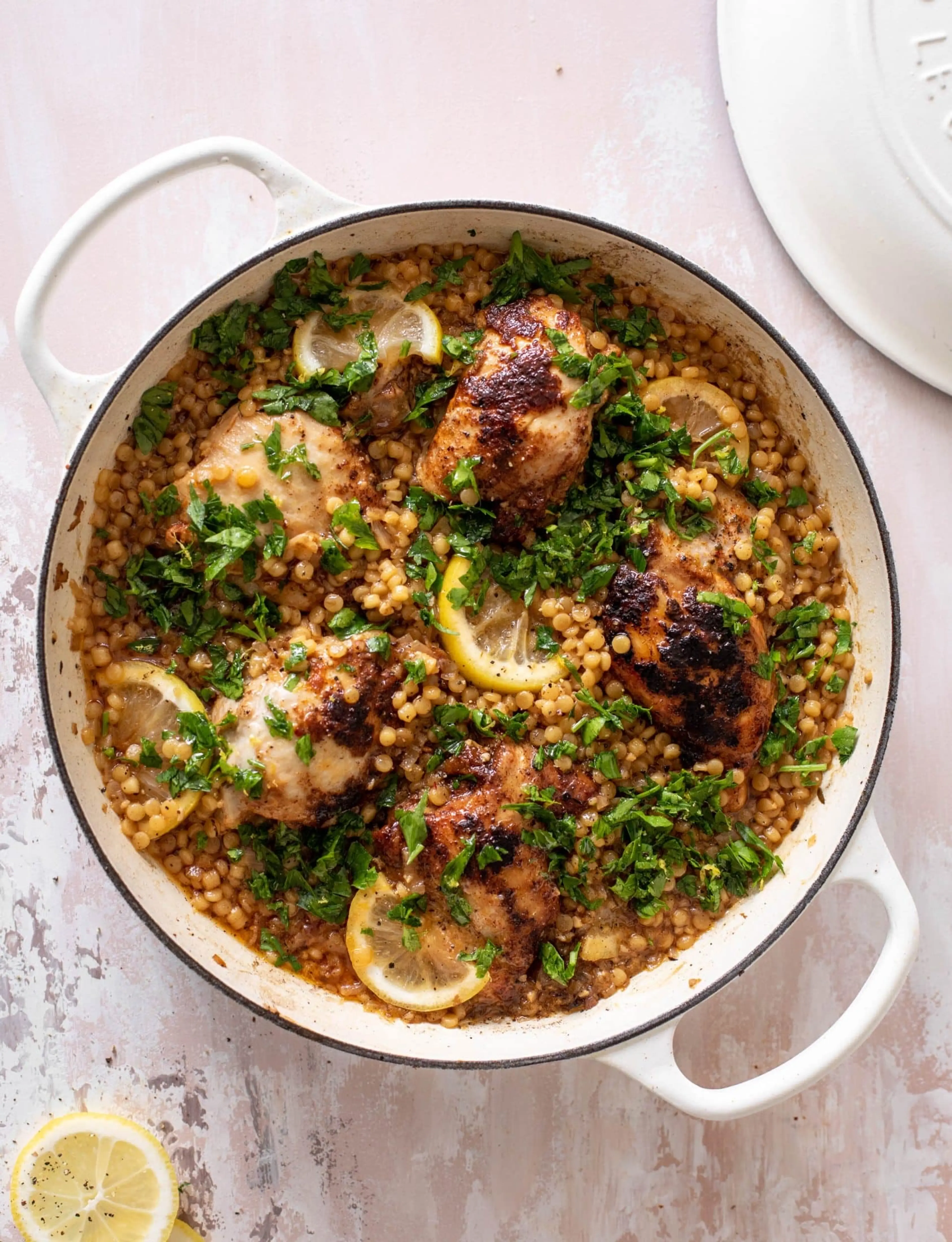 One Pan Lemon Chicken and Couscous