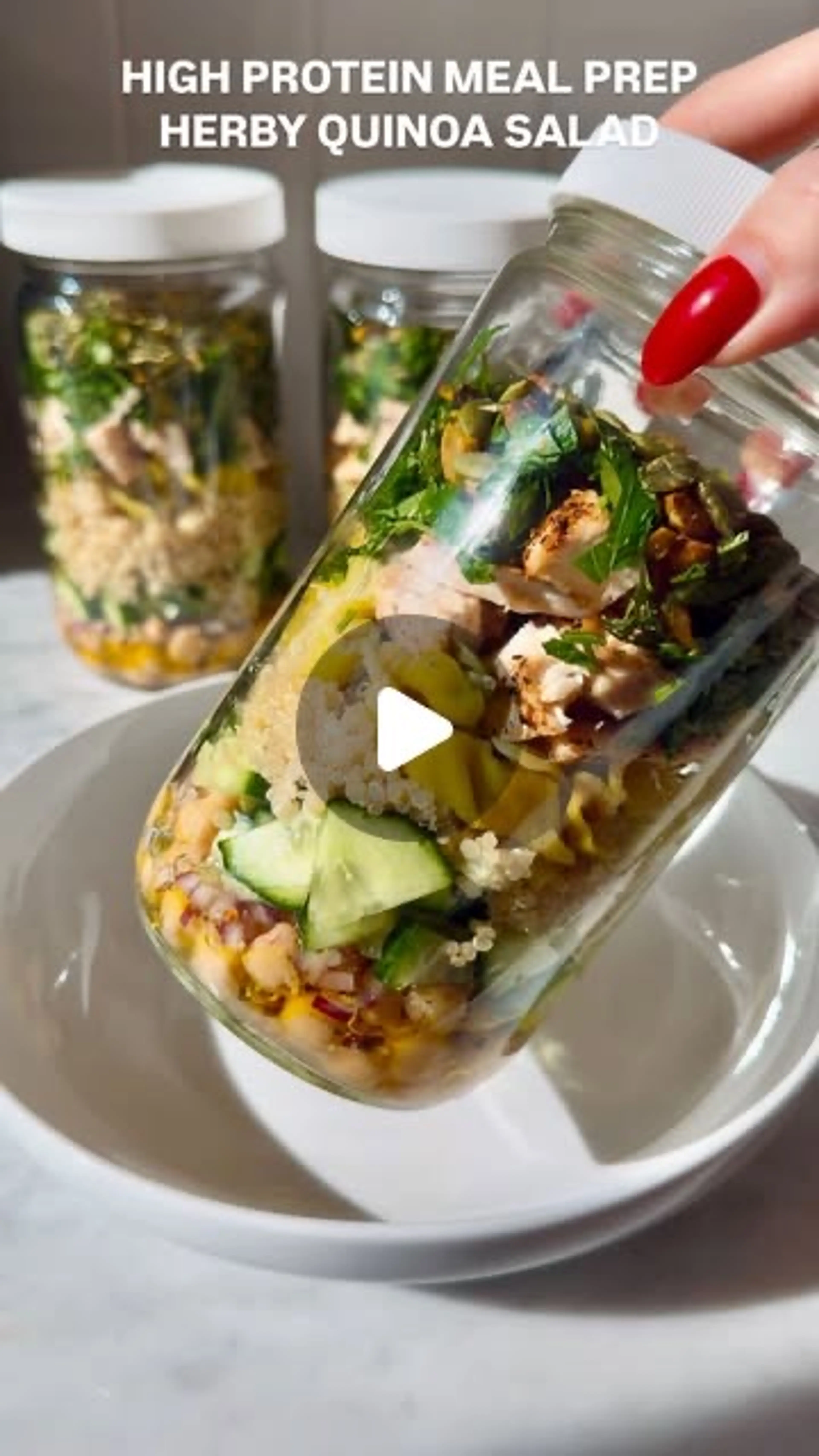 High Protein Herby Quinoa and Chicken Salad (meal Prep)✨ I M