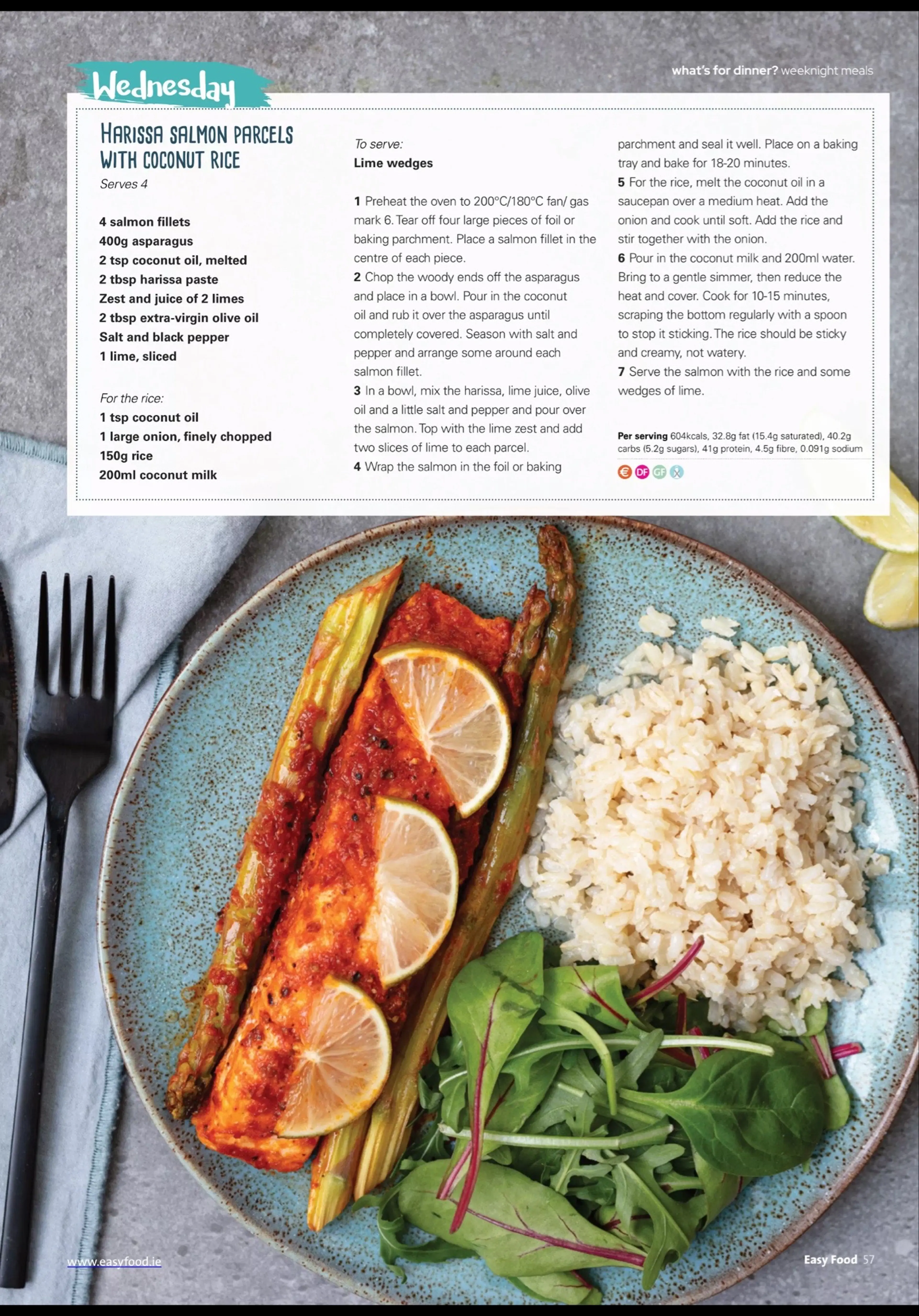 HARISSA SALMON PARCELS WITH COCONUT RICE