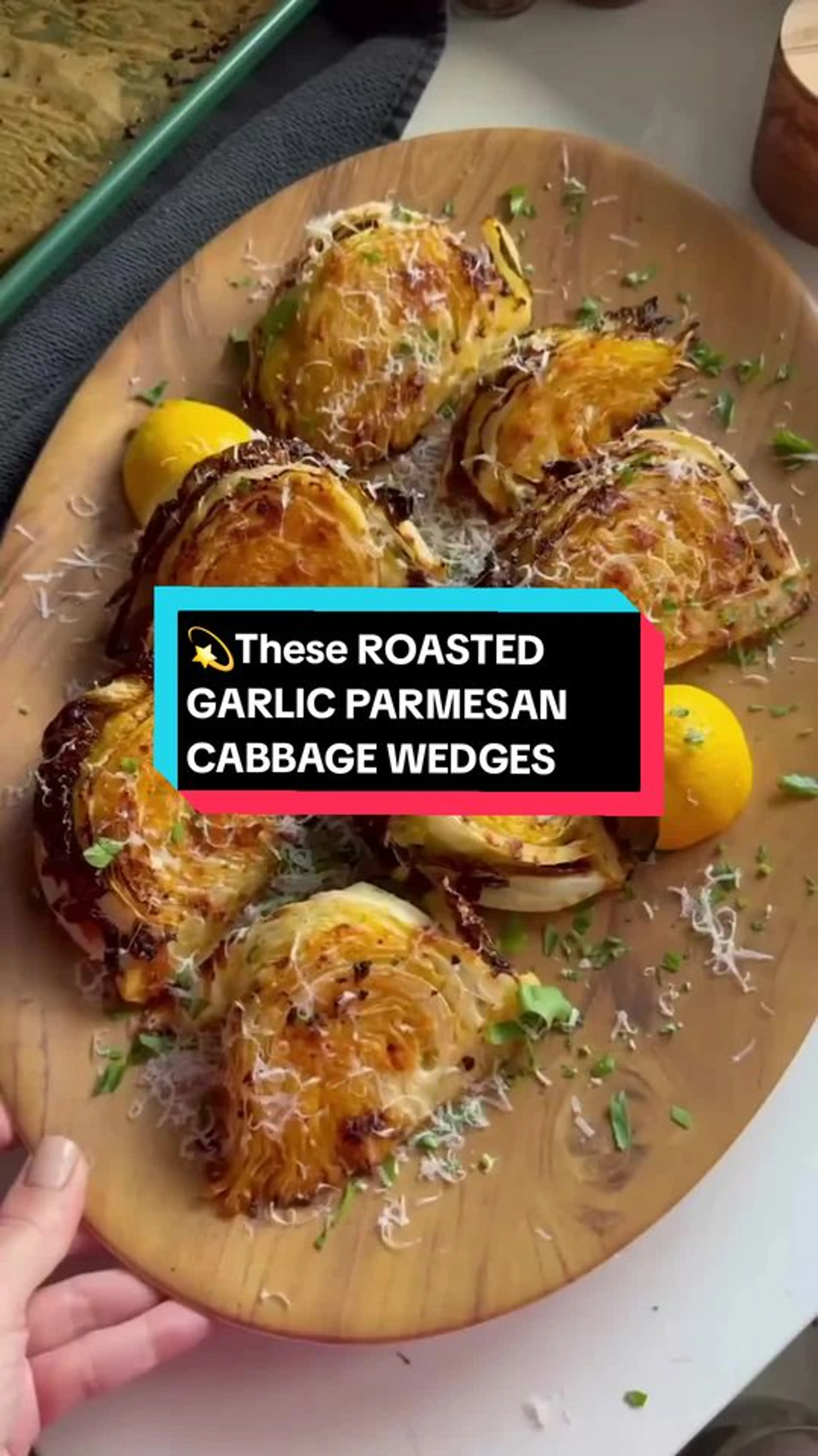 Roasted Garlic Parmesan Cabbage Wedges