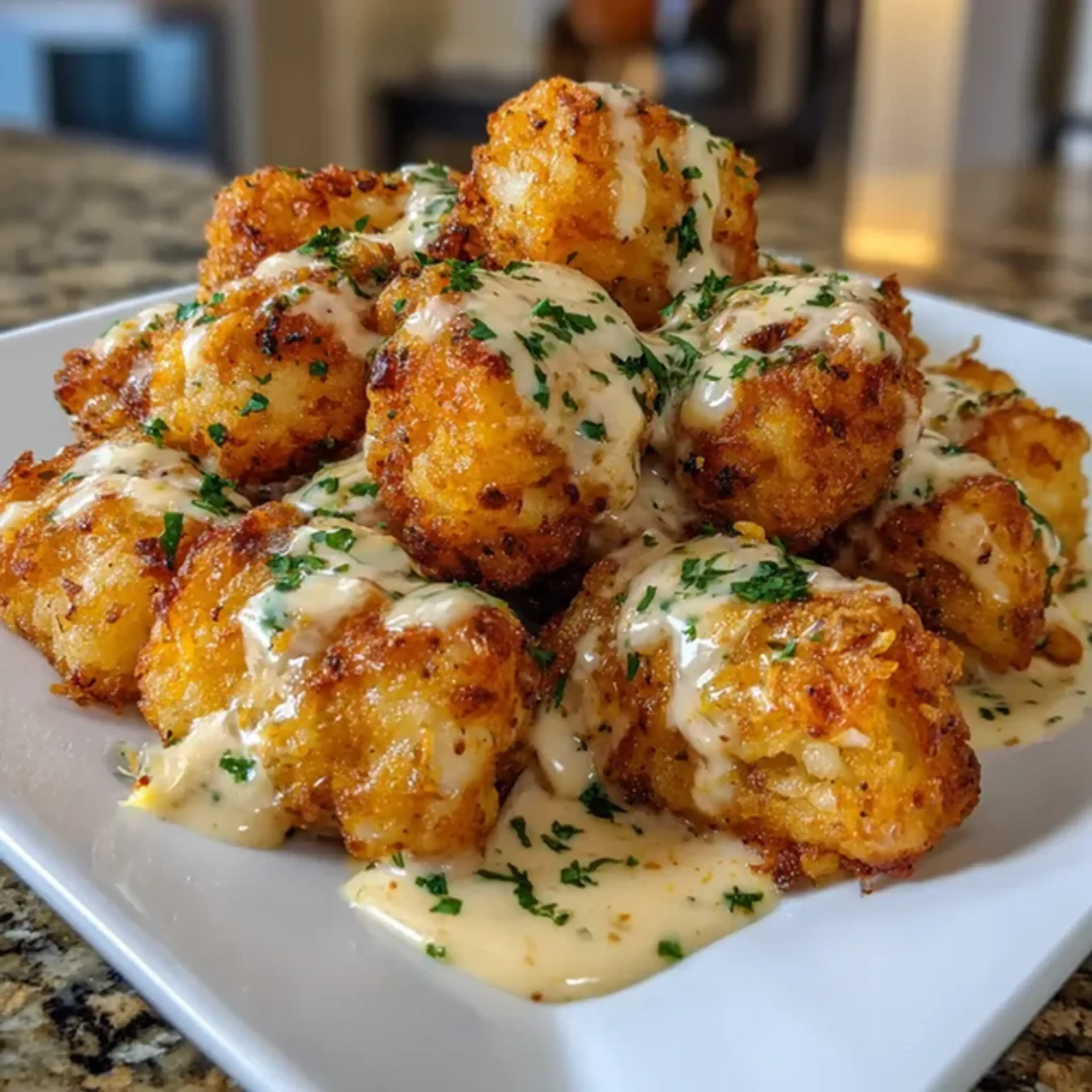 Cheddar Ranch Chicken Tater Tot Bake