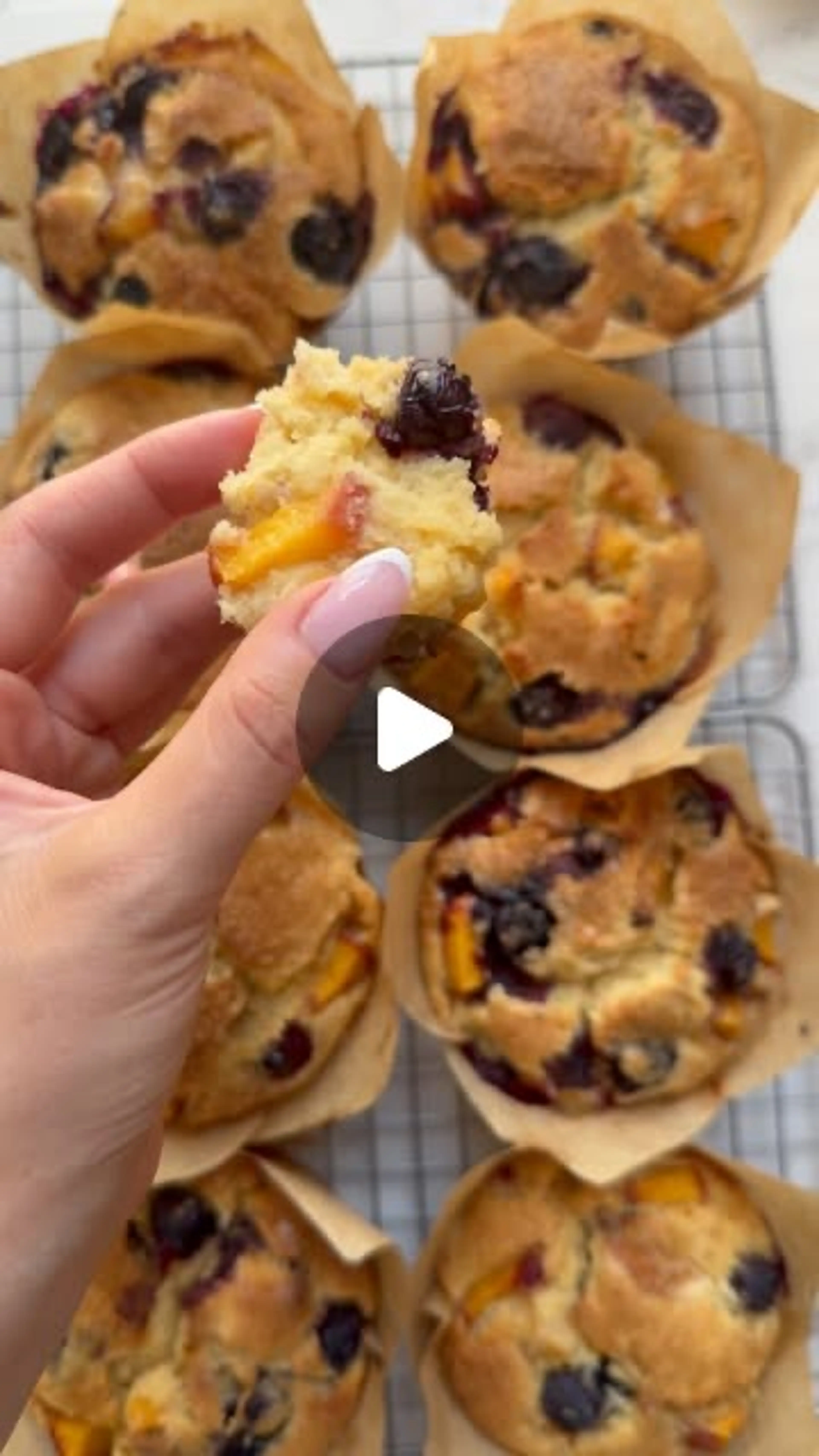 Perfect Peach Blueberry Muffins