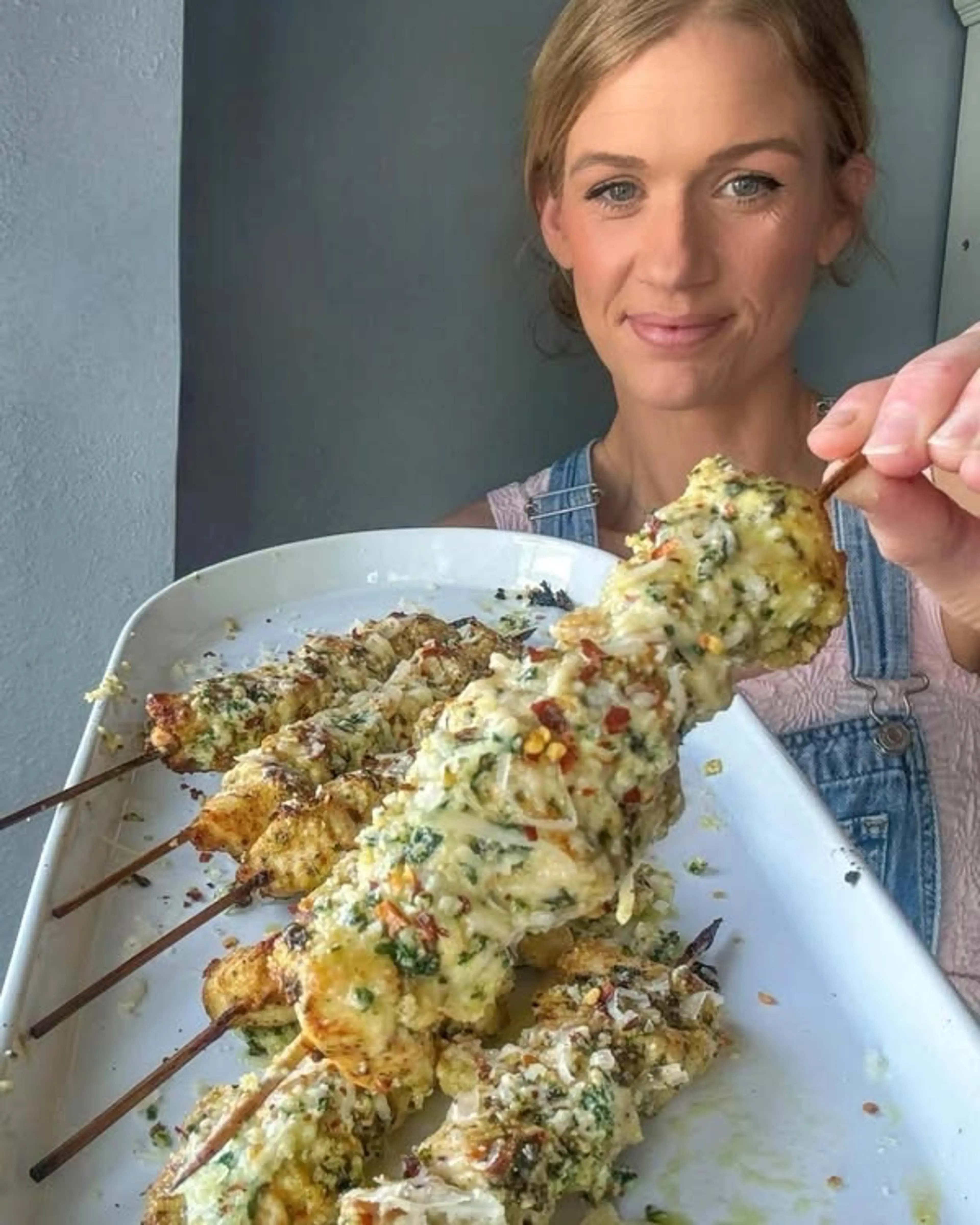 Garlic Parmesan Chicken Skewers